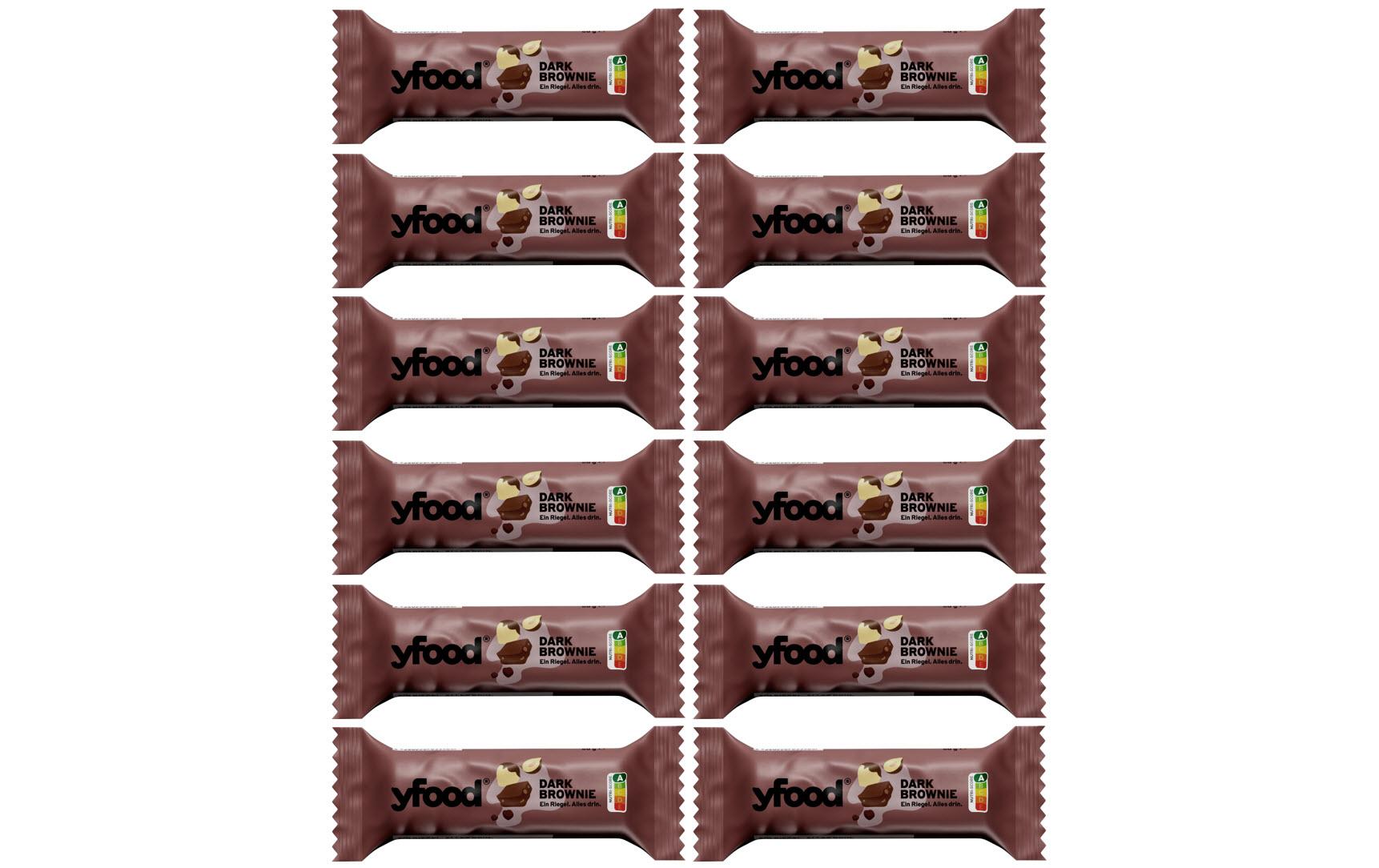 YFood High-Protein Riegel 12 x 60g Dark Brownie