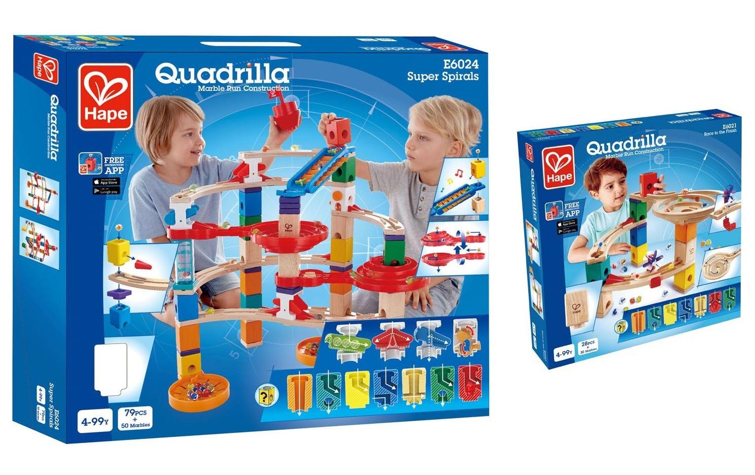 Hape QUADRILLA Super Spiralburg & Endspurt Bundle E6021 + E6024