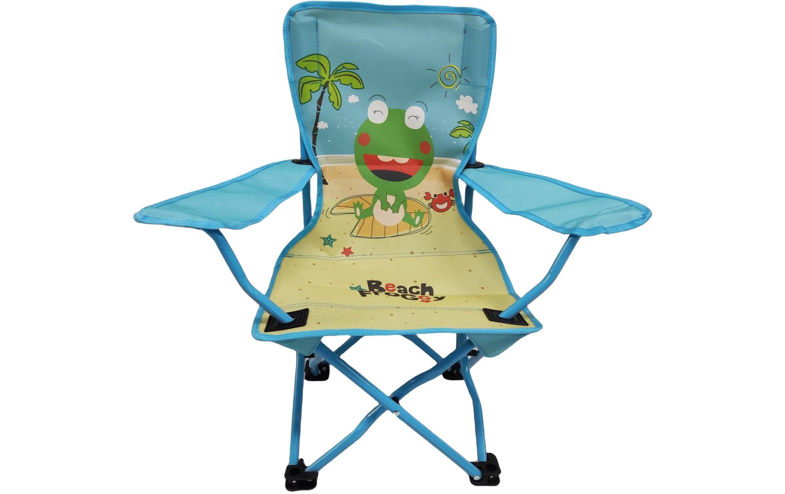 KOOR Campingstuhl Strandfrosch 60x35x60cm, Polyester, blau