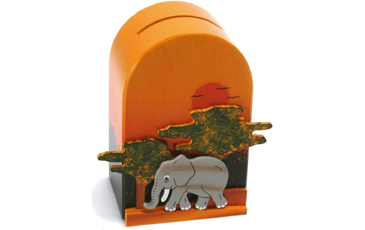 Weizenkorn Spardose Elefant Holz, 13x7x14 cm (BxHxT)