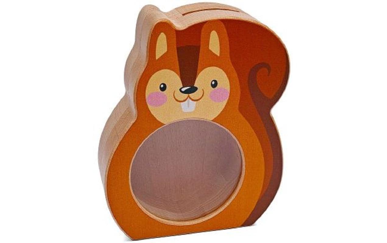 Weizenkorn Spardose Einhörnchen Amigo Holz, 16x13x6 cm (BxHxT)