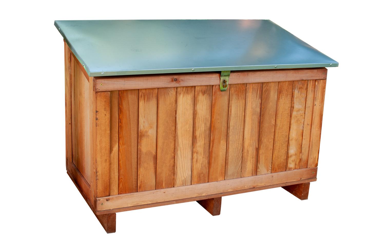 Gerätetruhe braun L 120 x B 58.5x H 71/82.5cm