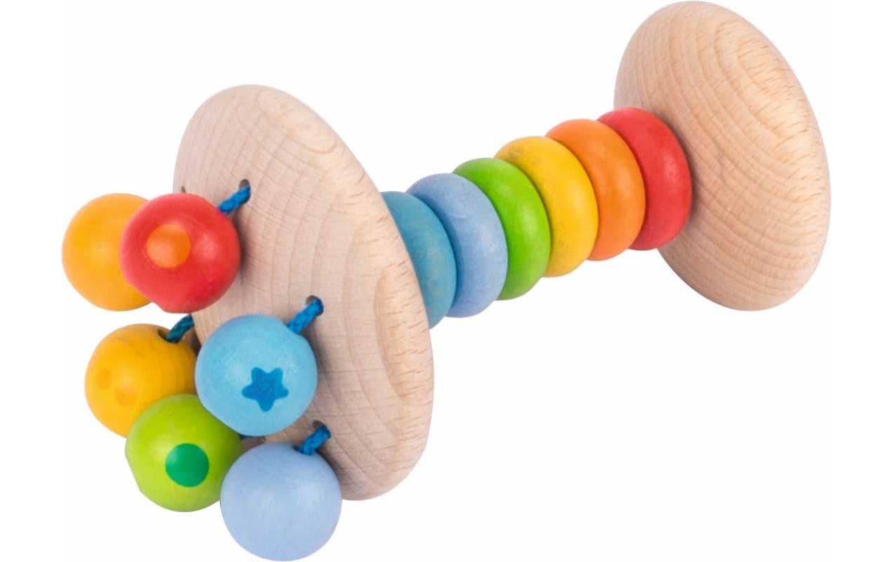 GOKI Greifling Elastik rassel Regenb L= 10,5 cm