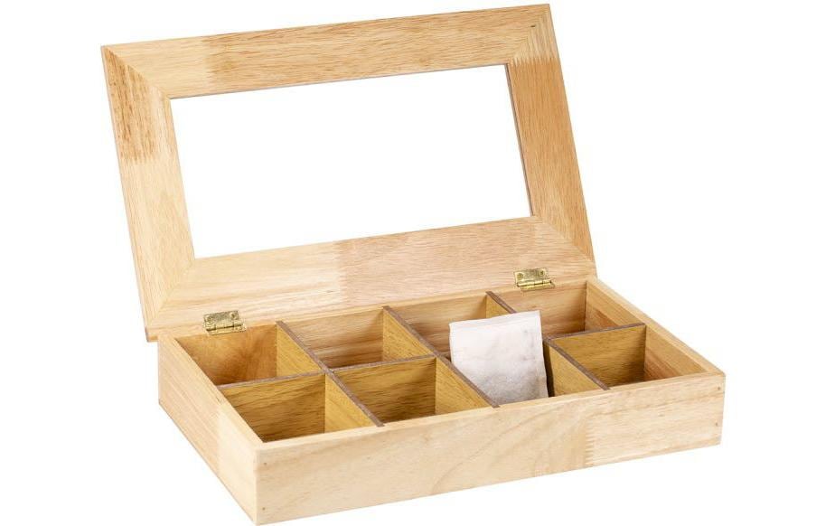 Kadastar Teebox Jasmin 33.5x20.3x6cm Gummibaum FSC Holz