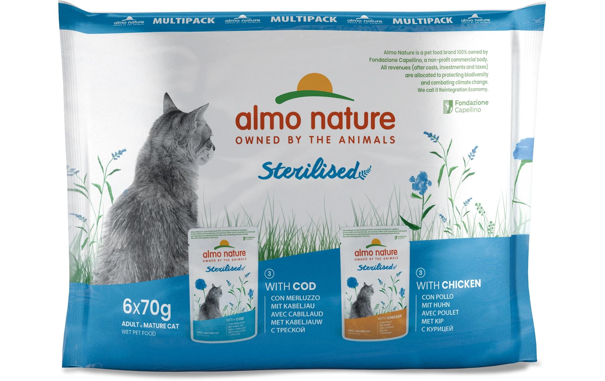 Almo Nature Nassfutter Sterilised Multipack 2x3x70g
