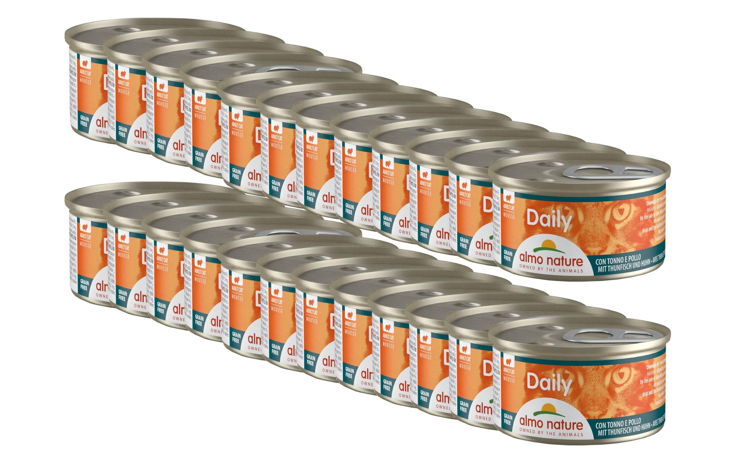 Almo Nature Nassfutter PFC Daily Mousse KIT Thunfisch/Huhn Dose 24x85g