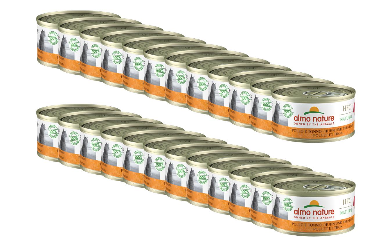 Almo Nature Nassfutter HFC Natural KIT Huhn/Thunfisch Dose 24x70g