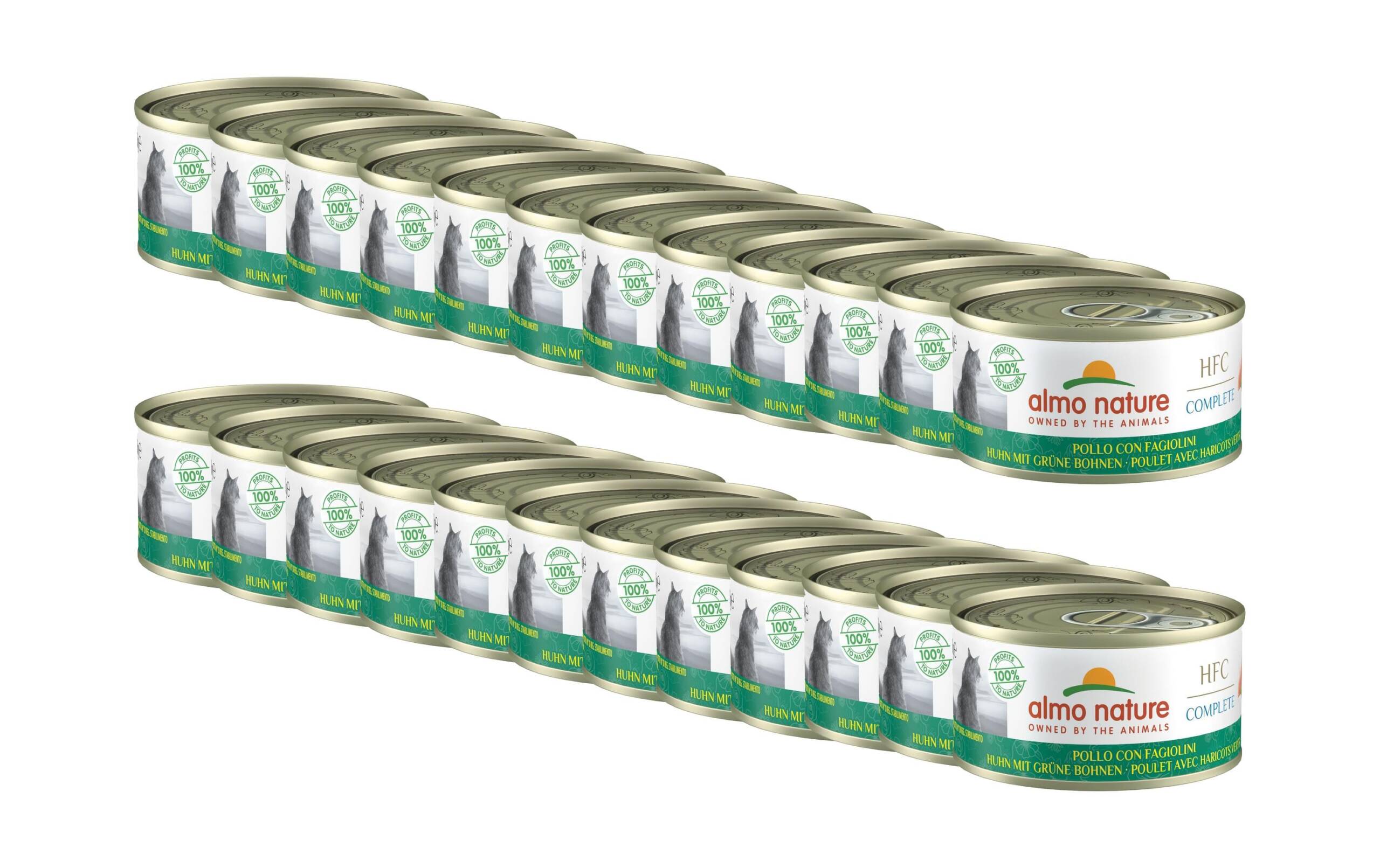 Almo Nature Nassfutter Huhn mit gr. Bo. KIT 24x70g