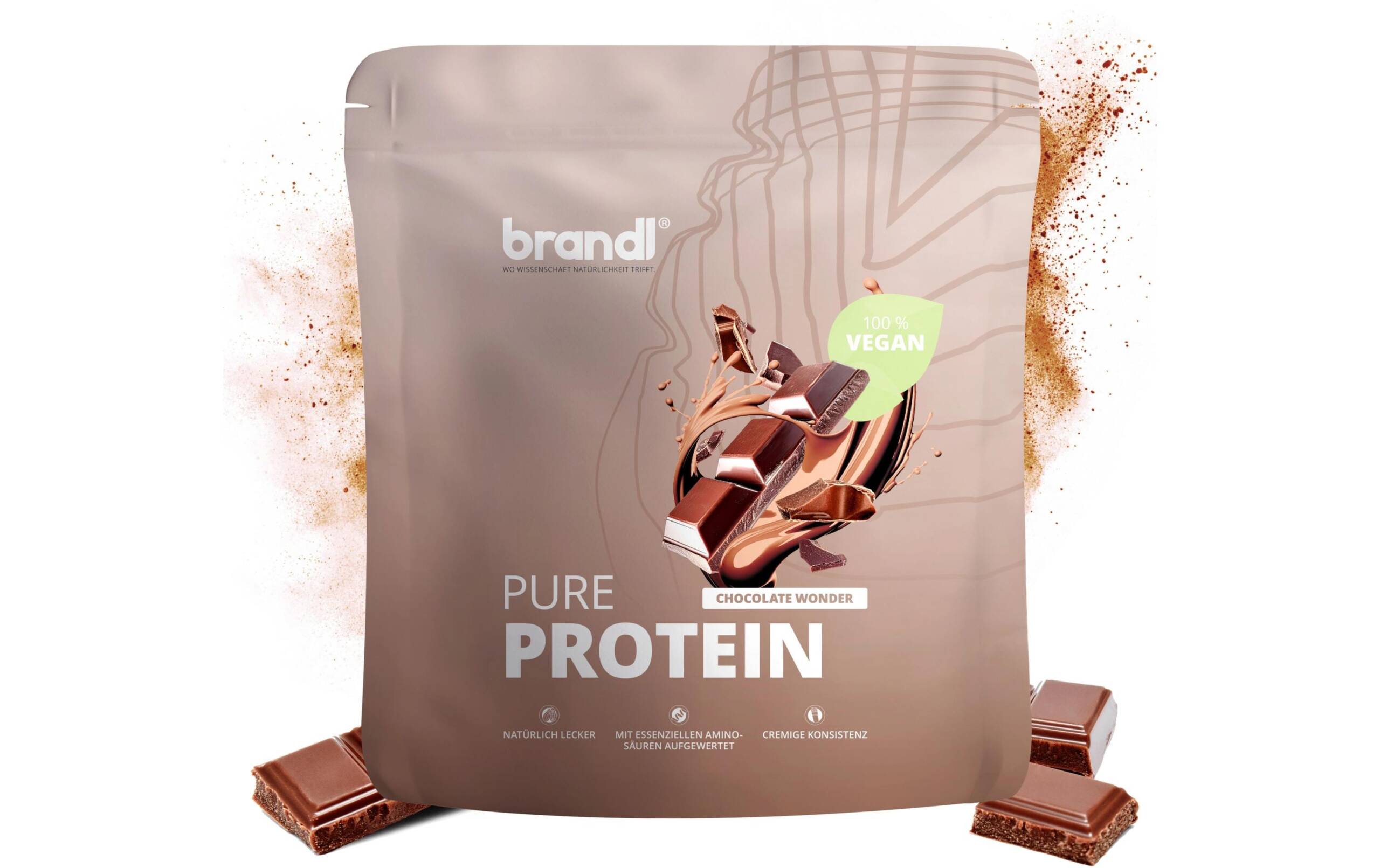 Brandl Pure Protein 2.0 vegan Beutel: 1000g, Chocolate Wonder