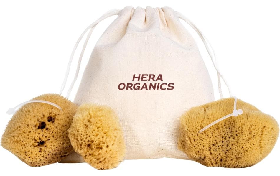 Menstruationsschwamm Faden, Gr. S 3er Set, Naturschwamm, Zero Waste