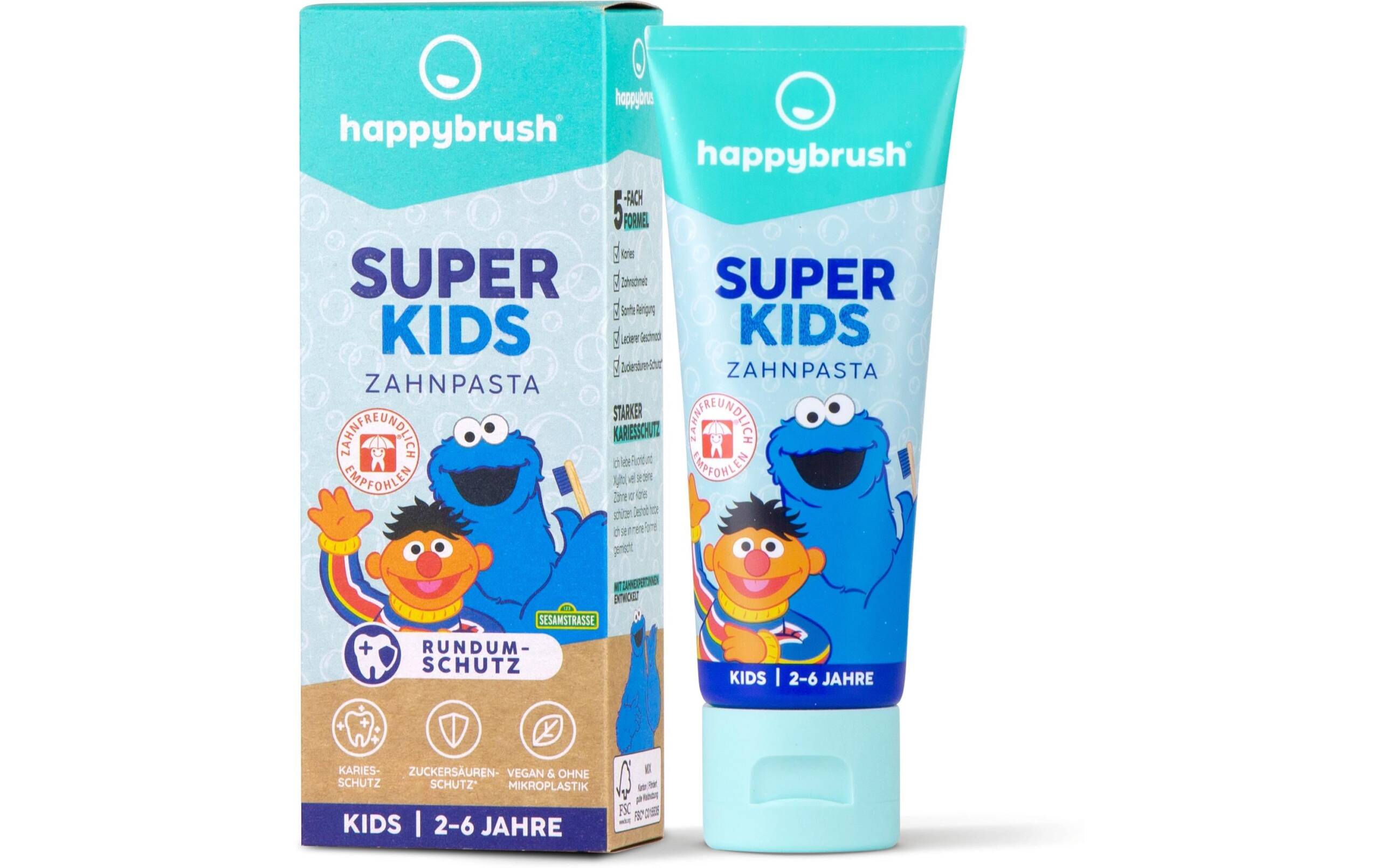 happybrush SuperKids Zahnpasta Kaugummi Geschmack, vegan