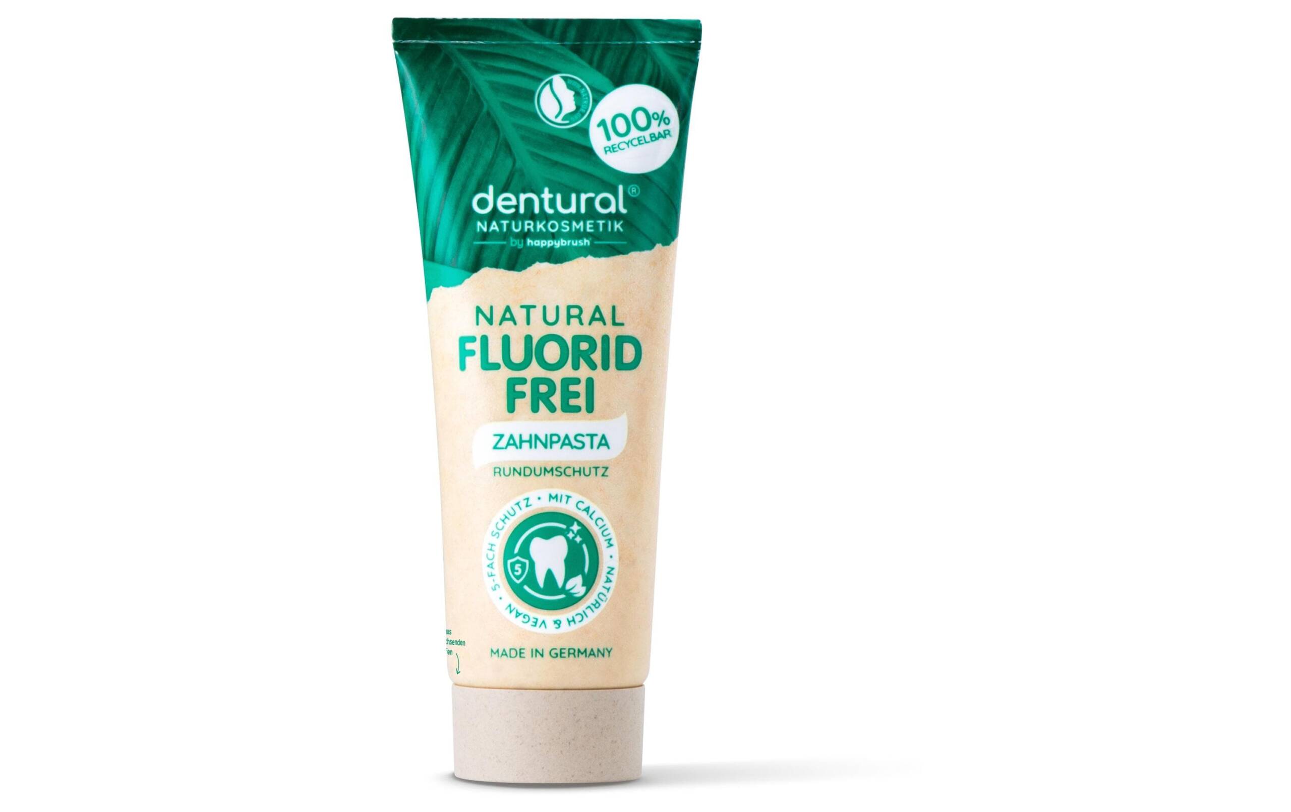 happybrush Dentural Fluoridfrei Zahnpasta Minz Geschmack, Naturkosmetik