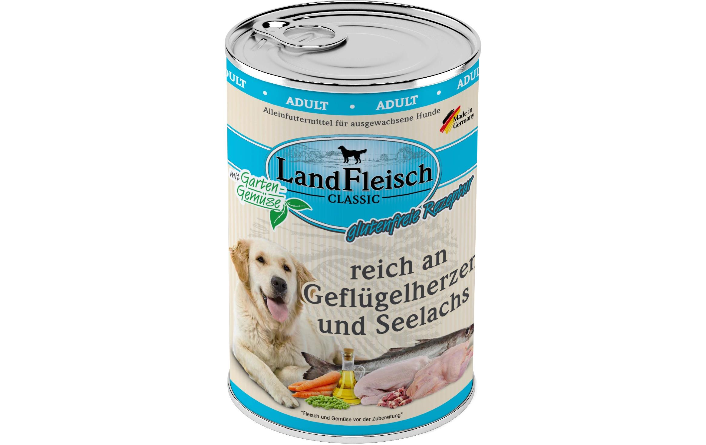 Landfleisch Classic Gefl.herz&Seelachs 400g