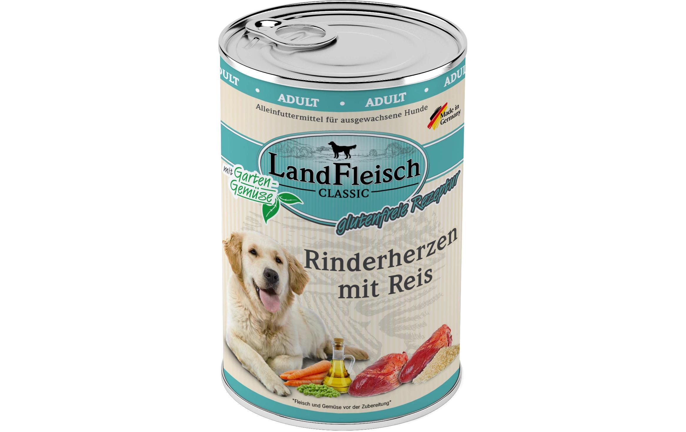 Landfleisch Classic Rinderherzen&Reis 400g