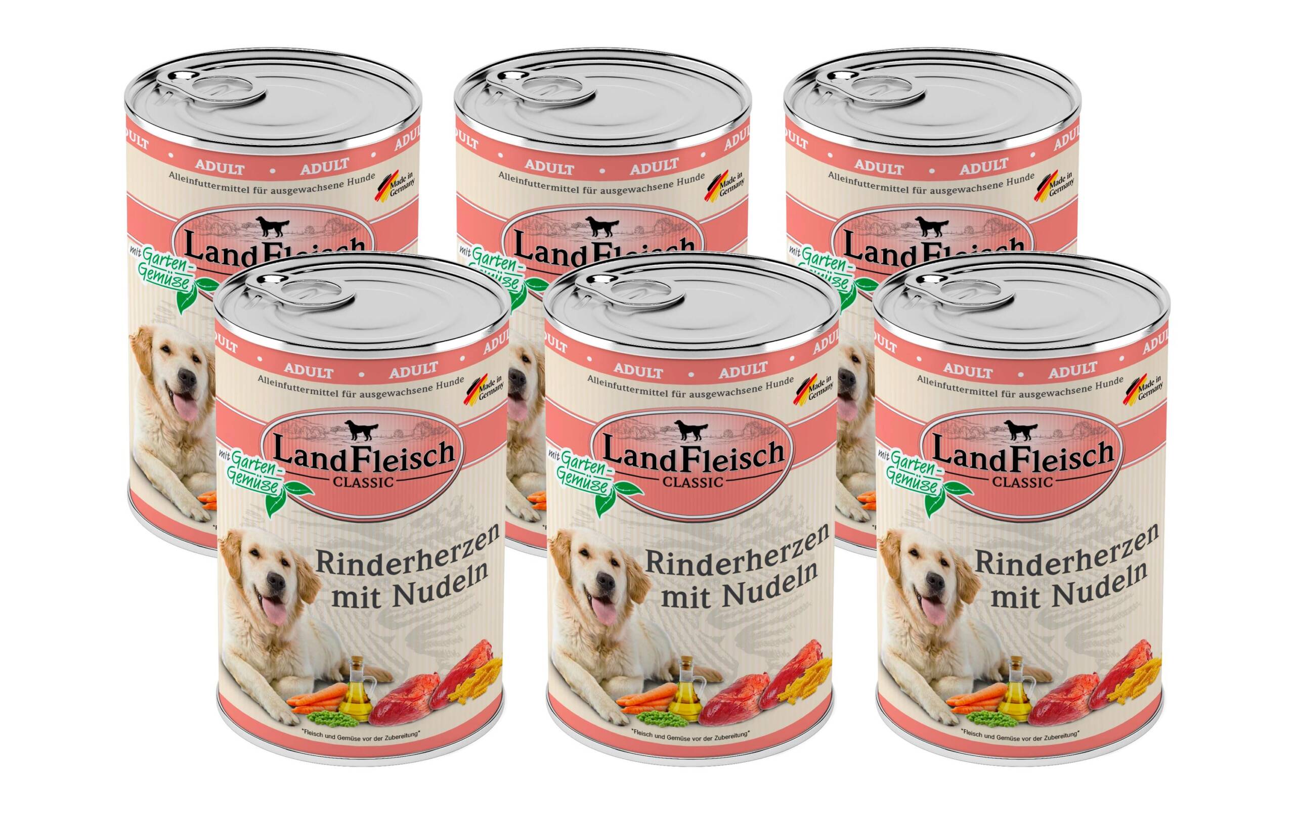Landfleisch Classic Rinderherz&Nudeln KIT 6 x 400g