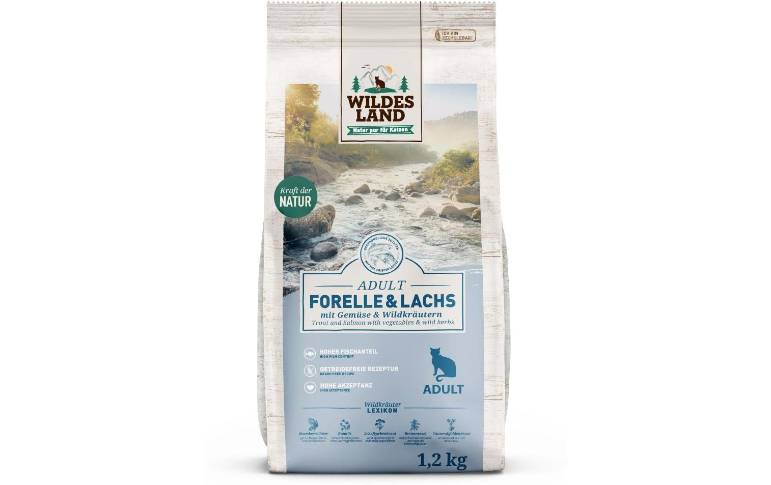 Wildes Land Cat Adult Forelle & Lachs 1.2kg – Bild 2