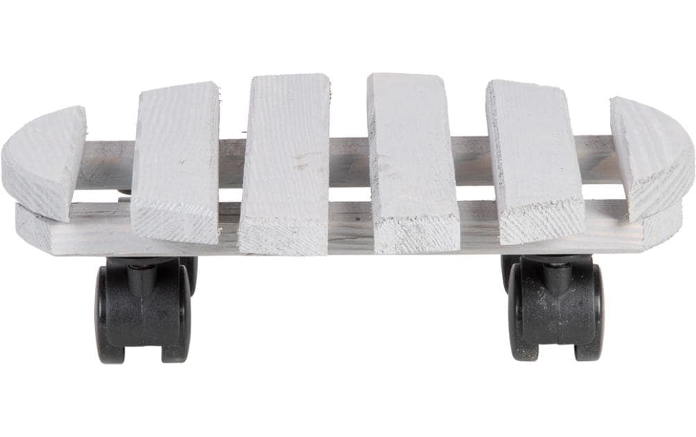 Esschert Design Pflanzentrolley L, Grau rund, 28.7x8 cm (DxH), Kiefernholz