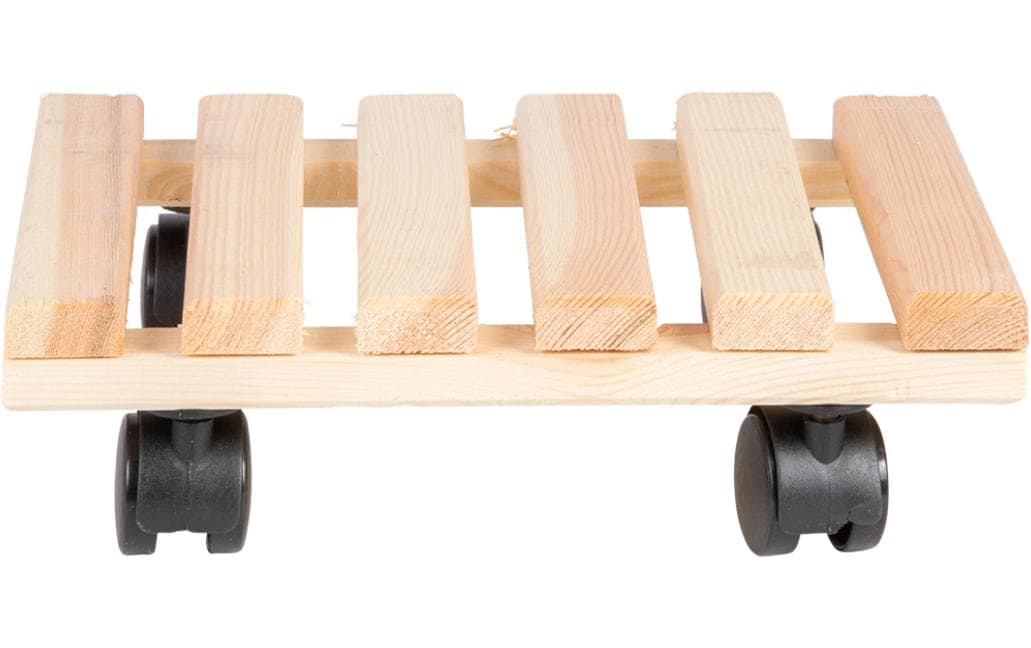 Esschert Design Pflanzentrolley L, Natur quadratisch,29.1x29.1x8 cm (BxLxH),Kiefer