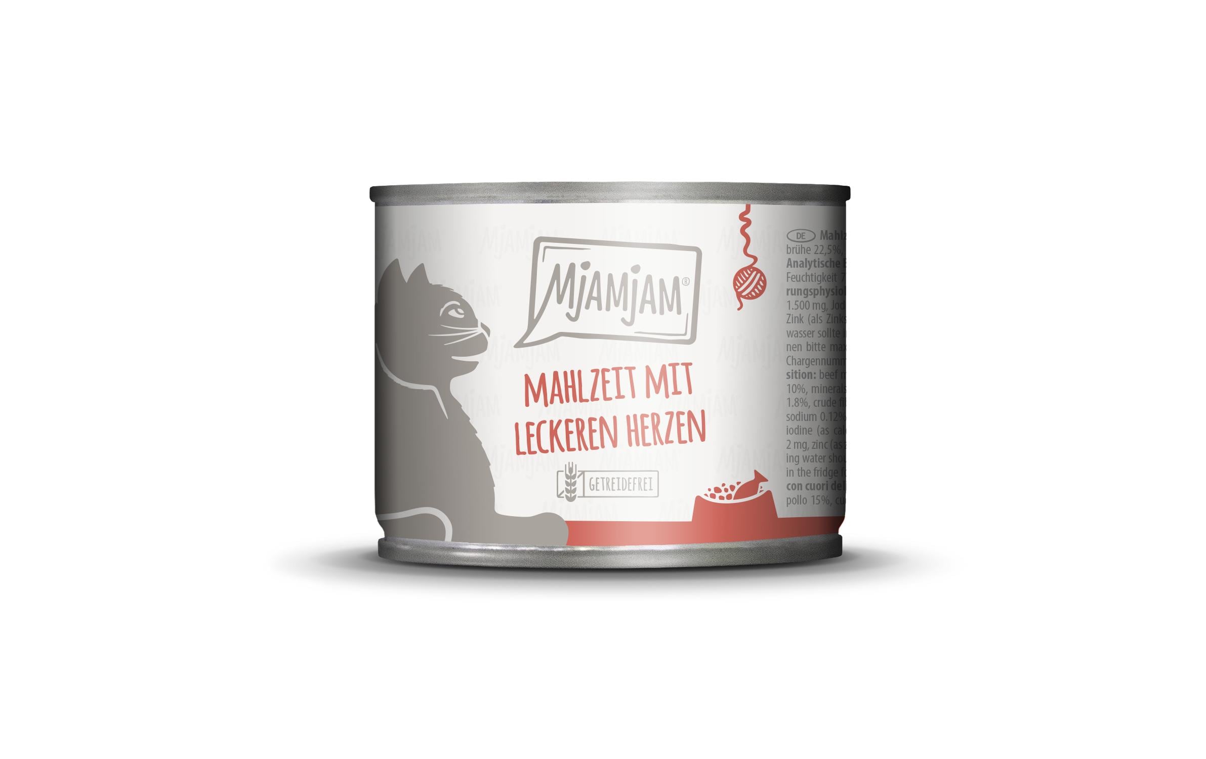 Mjamjam Cat Dose leckere Mahlzeit 200g Mahlzeit mit Herzen