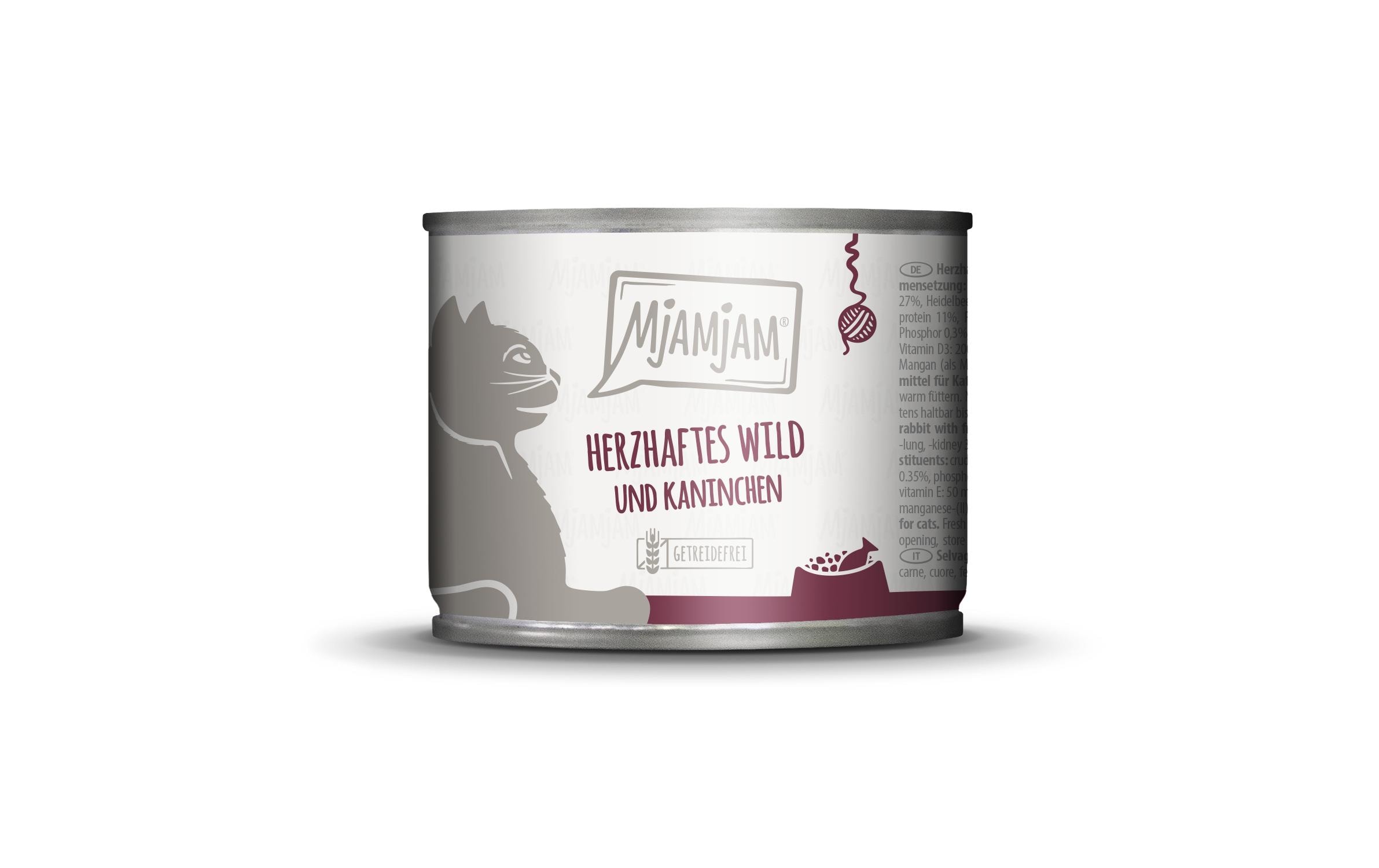 Mjamjam Cat Dose leckere Mahlzeit 200g Wild & Kaninchen