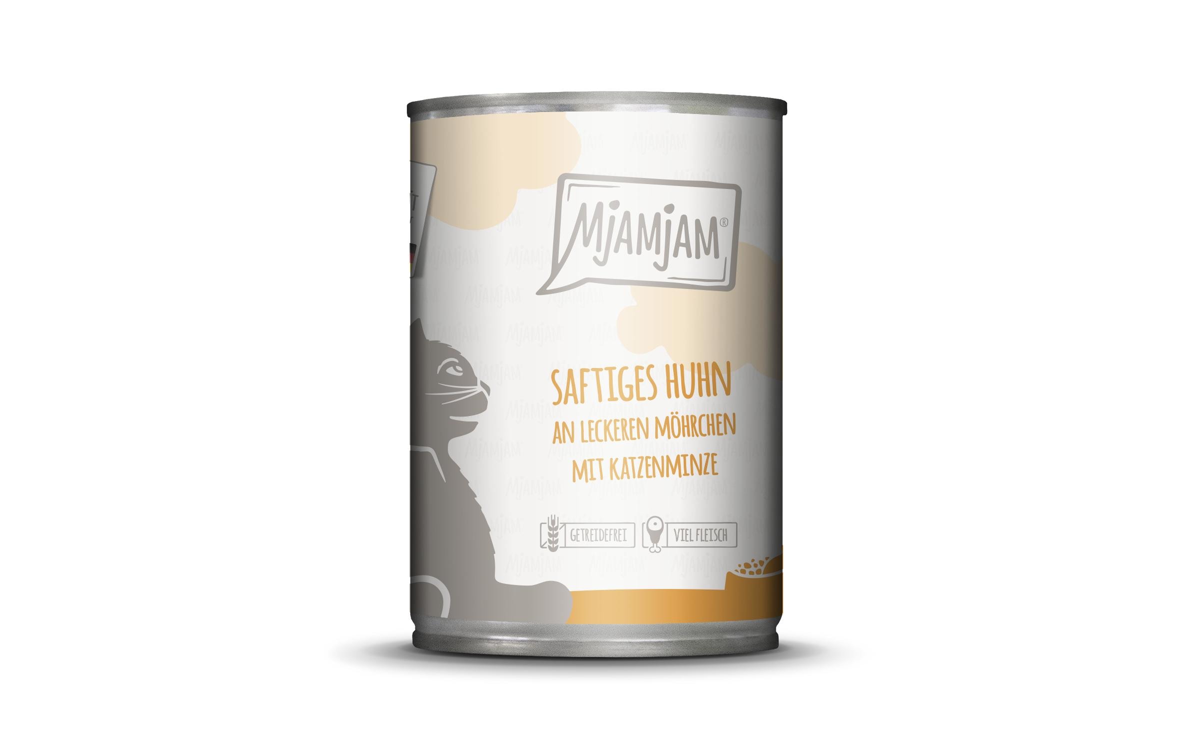 Mjamjam Cat Dose leckere Mahlzeit 400g Huhn & Möhrchen