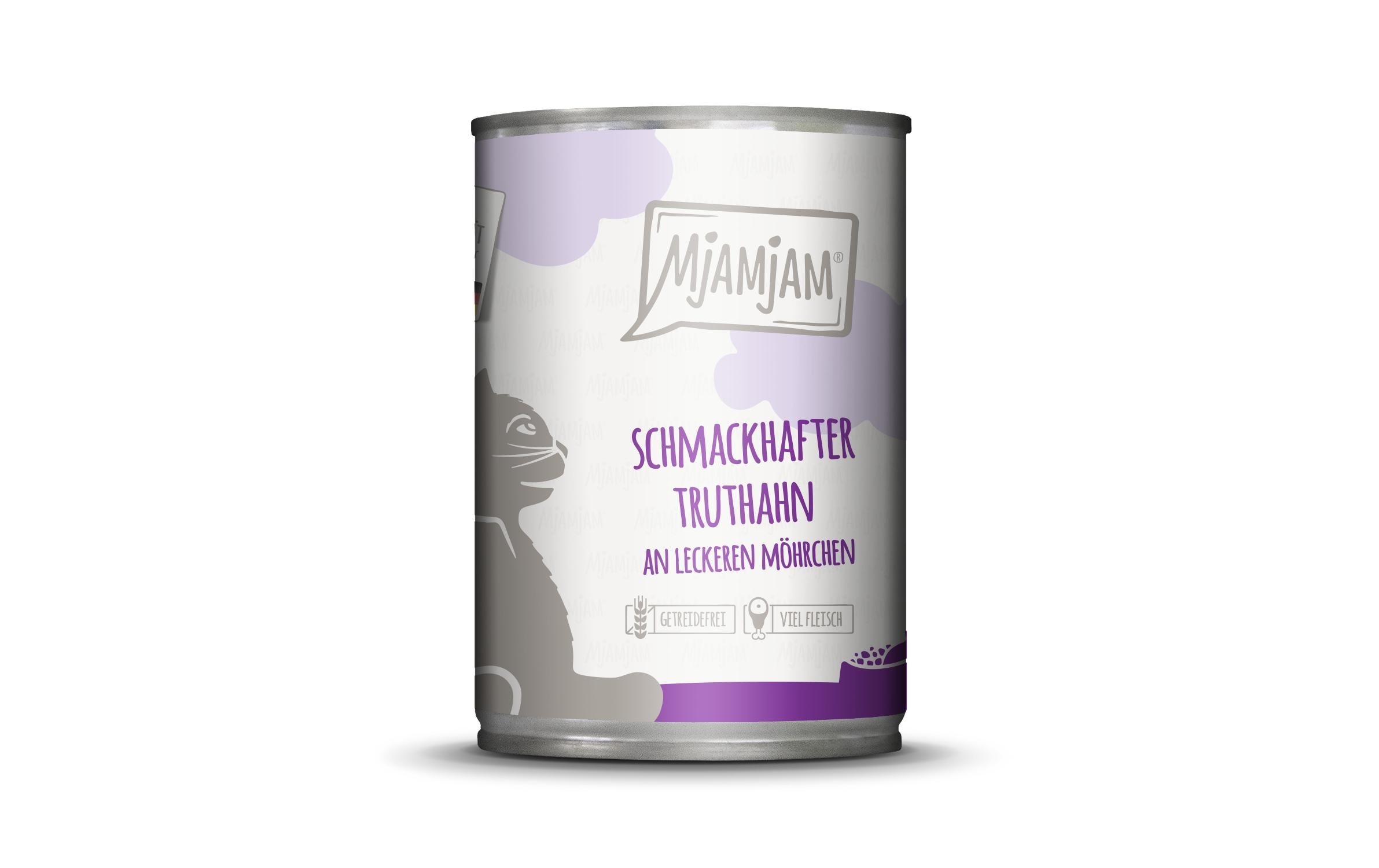 Mjamjam Cat Dose leckere Mahlzeit 400g Truthahn & Möhrchen