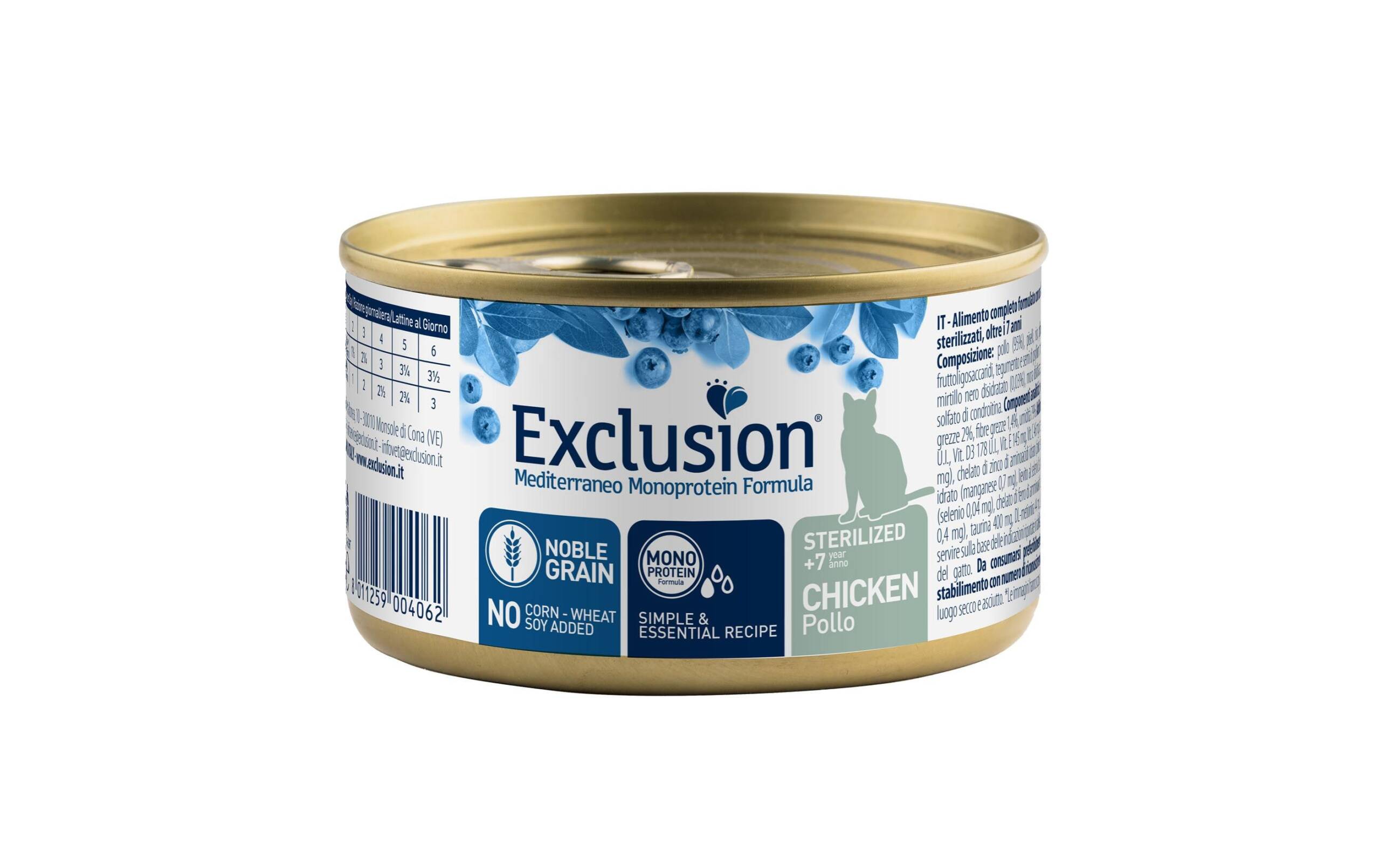 Exclusion Cat Senior +7 Sterilized 85g Mediterraneo Monoprotein