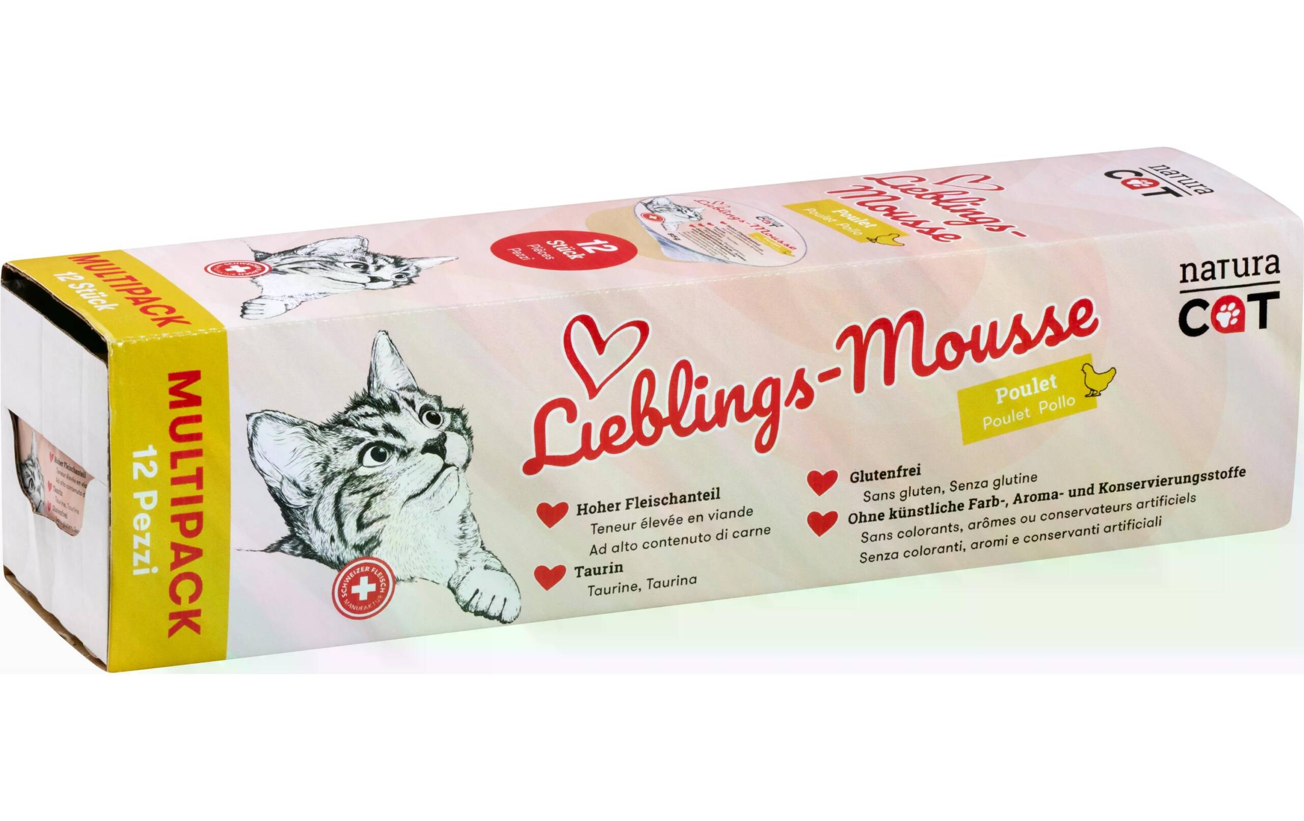 natura Cat Lieblings-Mousse Poulet Multipack 12x85g