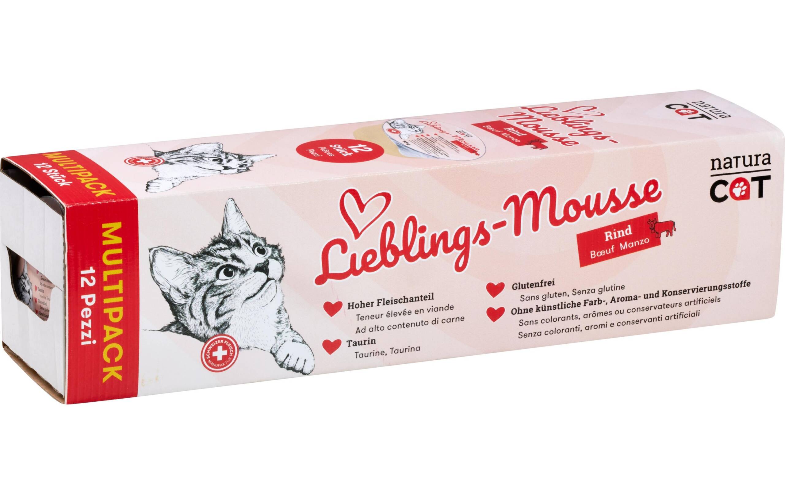 natura Cat Lieblings-Mousse Rind Multipack 12x85g