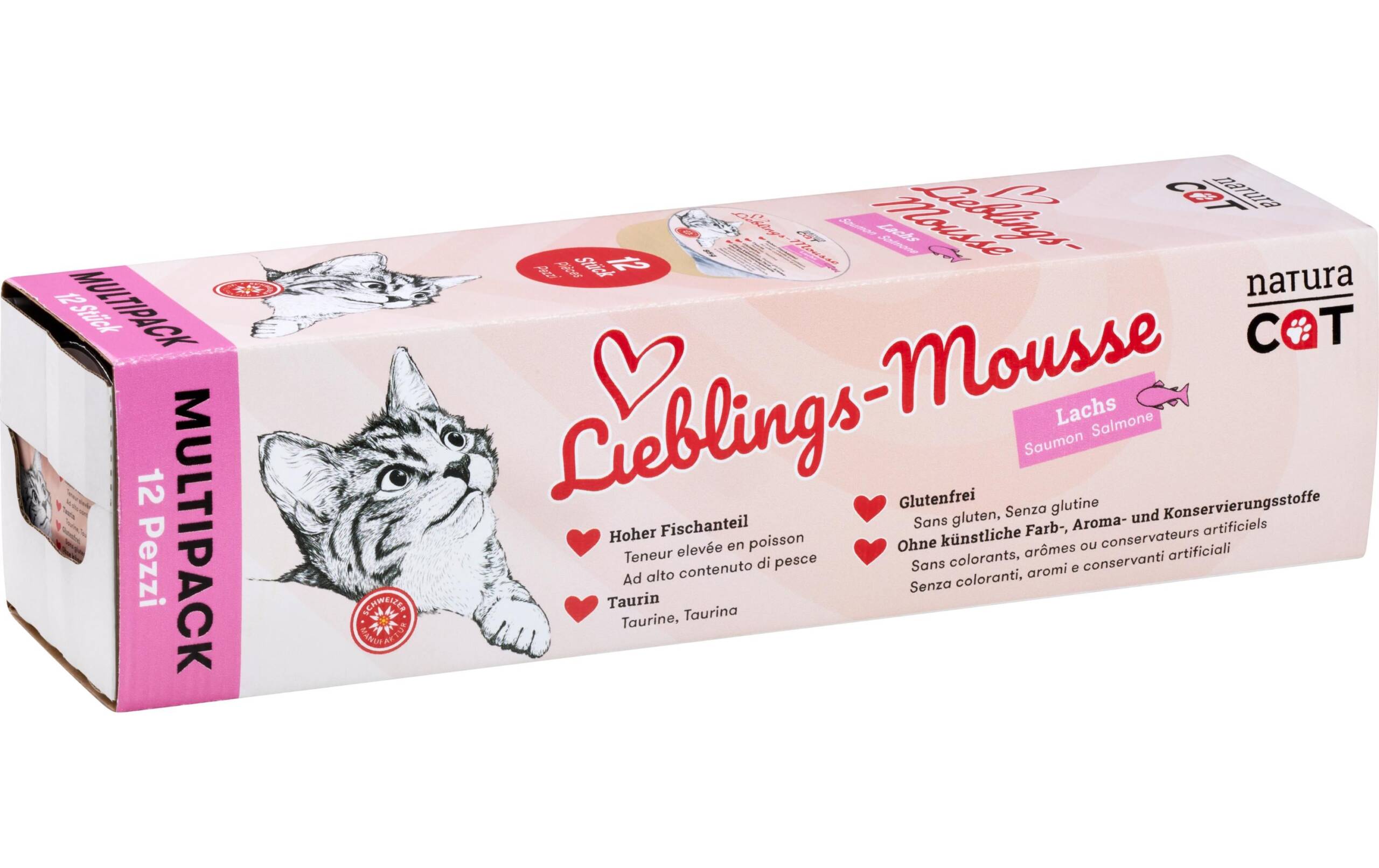 natura Cat Lieblings-Mousse Lachs Multipack 12x85g
