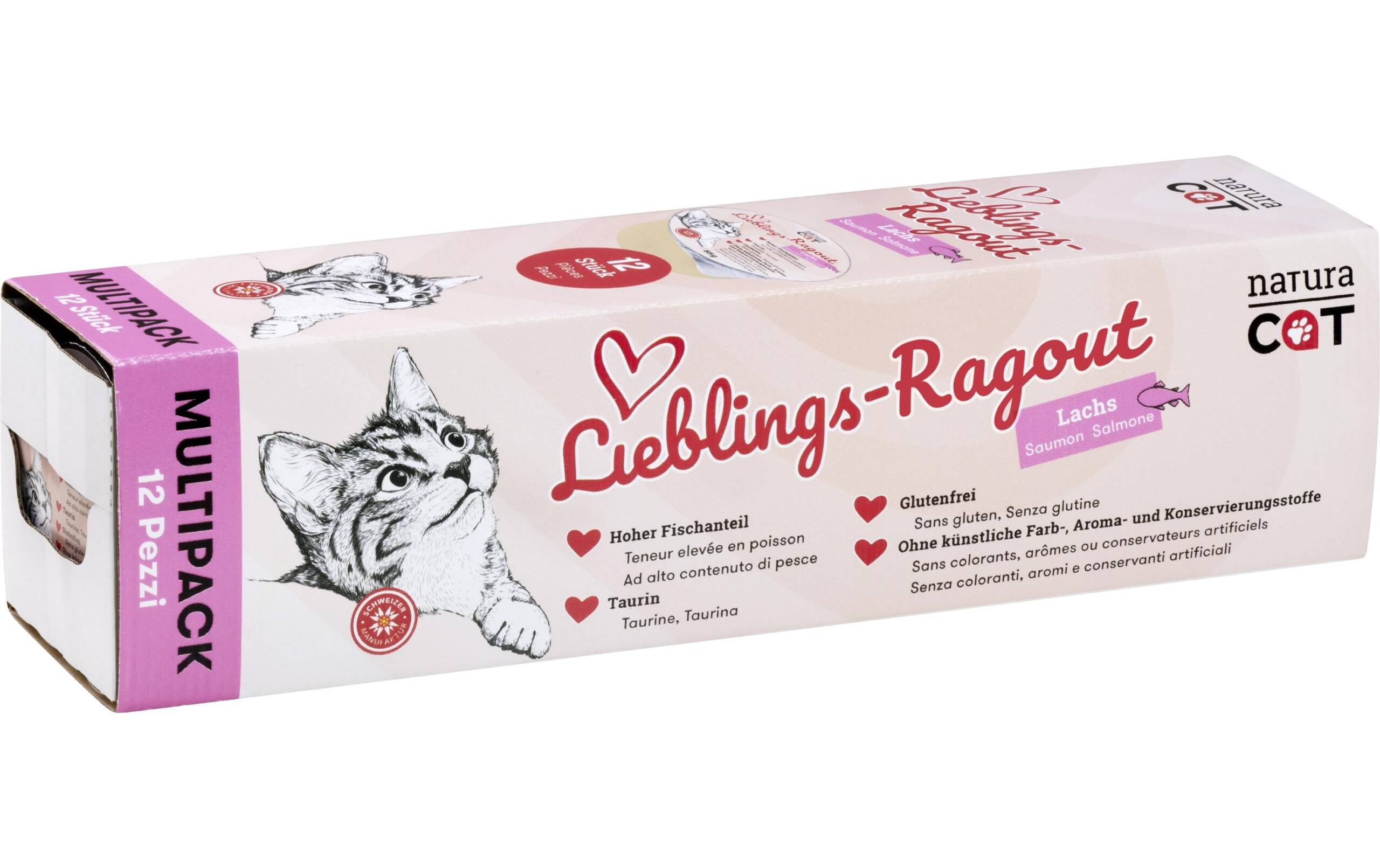 natura Cat Lieblings-Ragout Lachs Multipack 12x85g