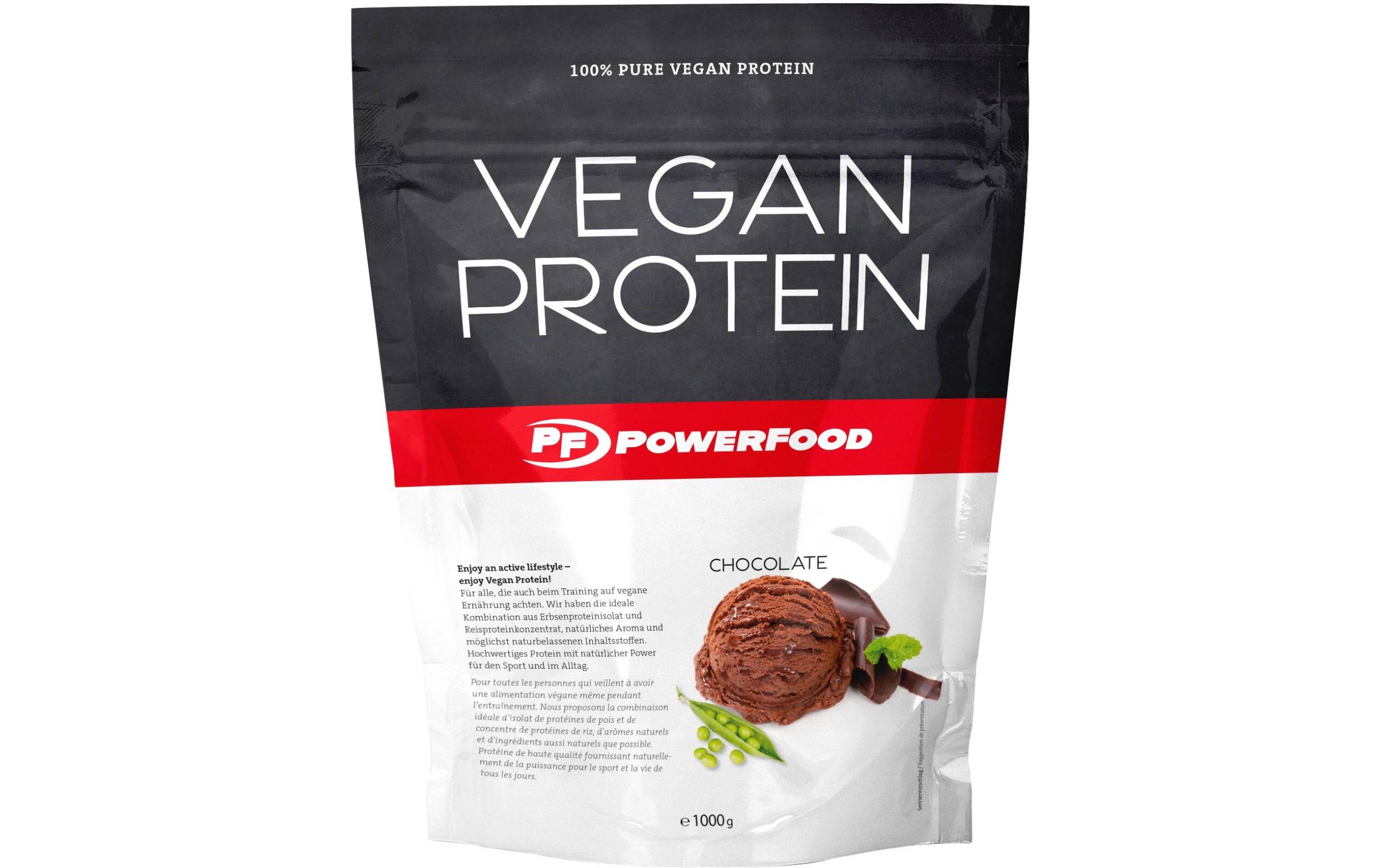 PowerFood One Vegan Protein 1000g Beutel, Chocolate