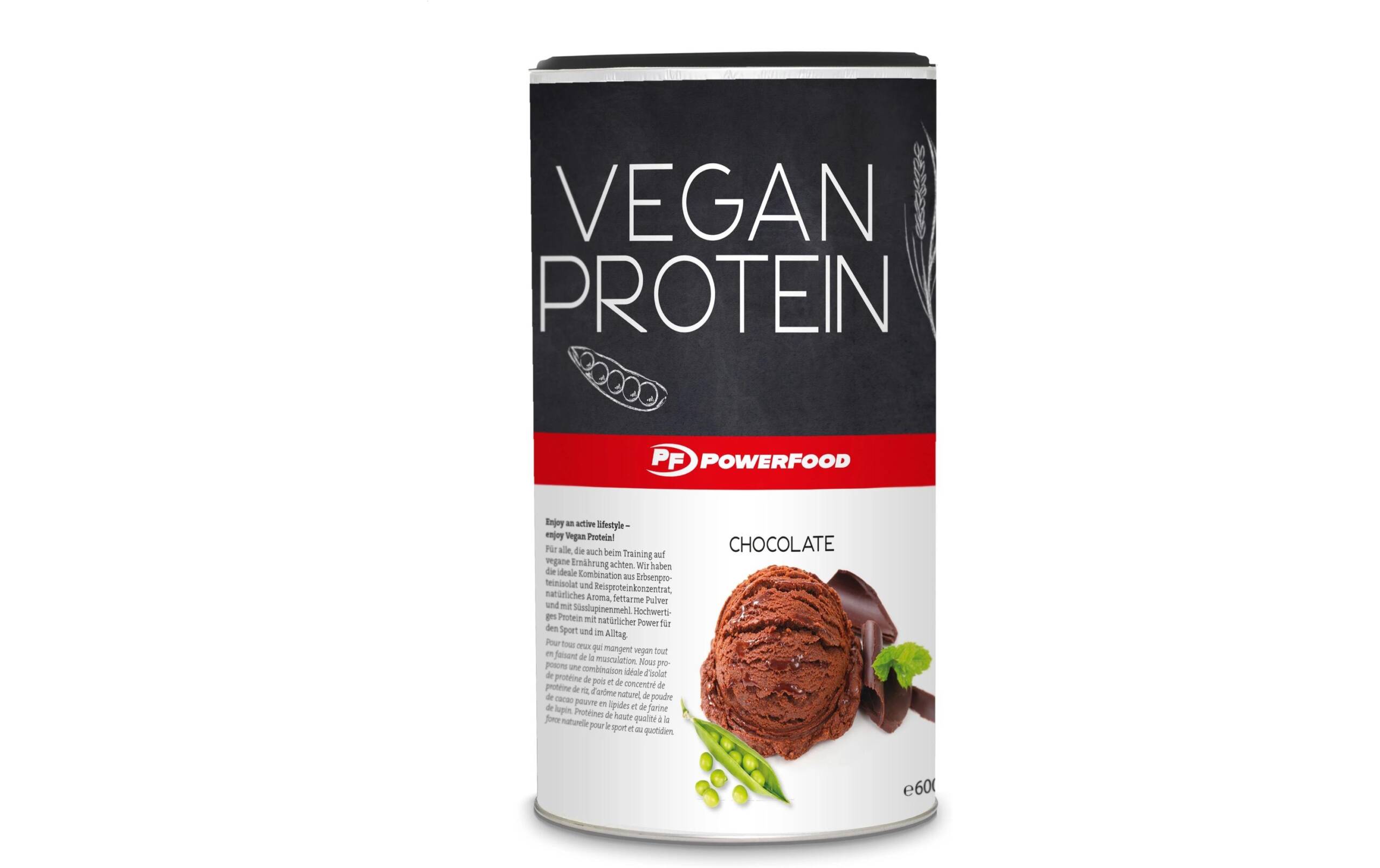 PowerFood One Vegan Protein 600g Dose, Chocolate