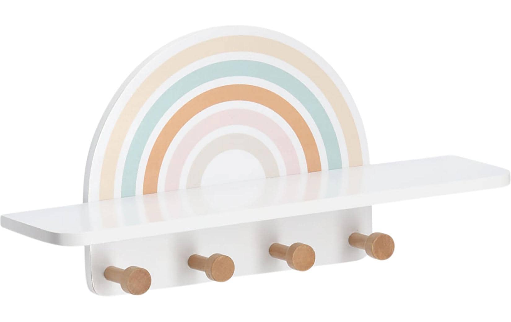 Zeller Present Kinder-Wandgarderobe Rainbow 48x13x24cm , Kiefer