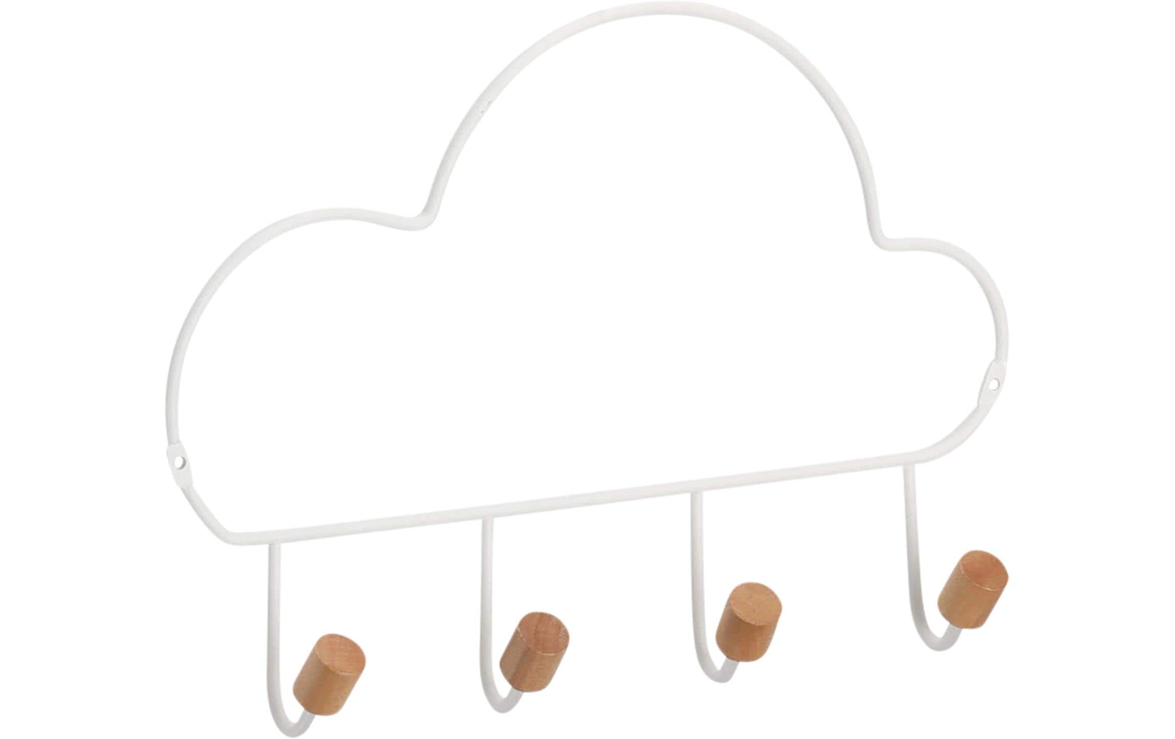 Zeller Present Hakenleiste Cloud weiss, 30x5x21.5cm, Metall