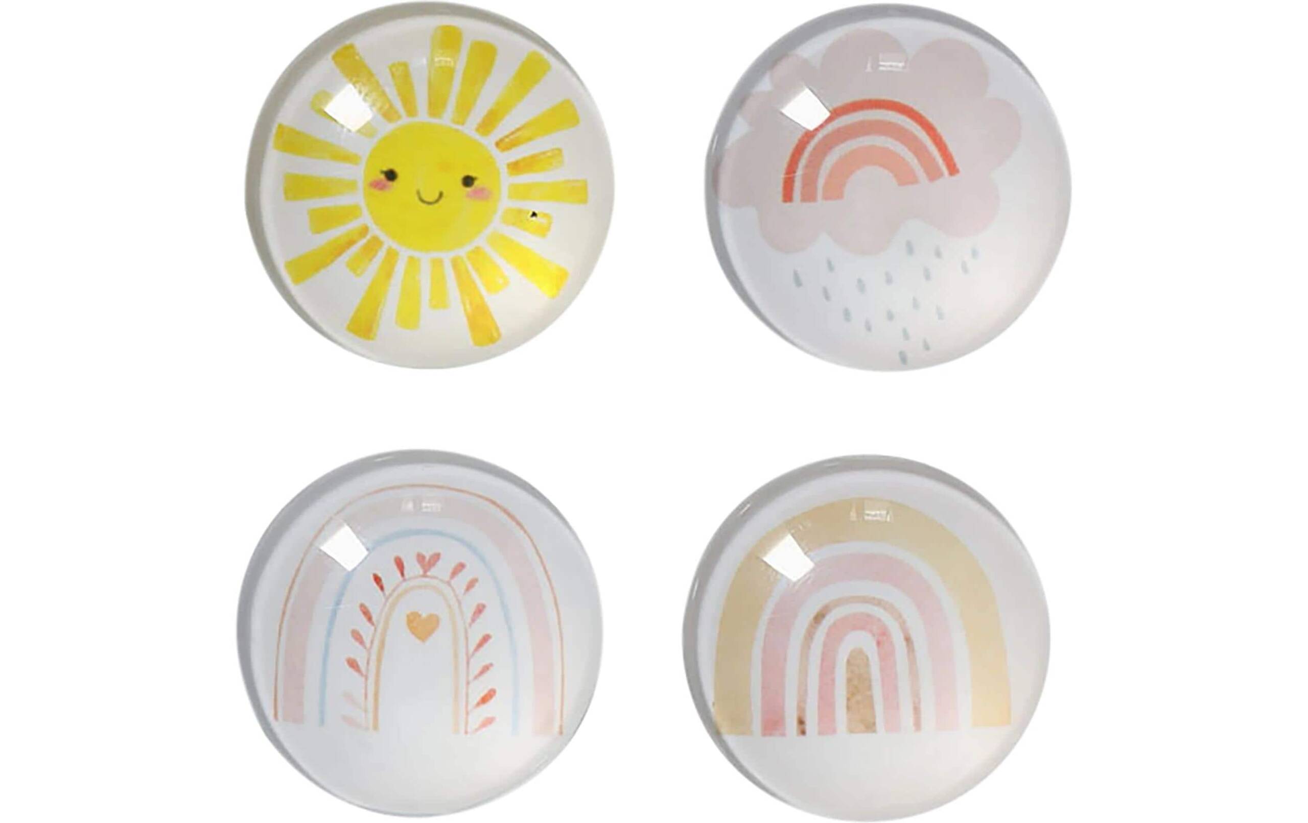 Zeller Present Magnet-Set Rainbow 4 Stück, ø2.5cm, Kunststoff , Magnet
