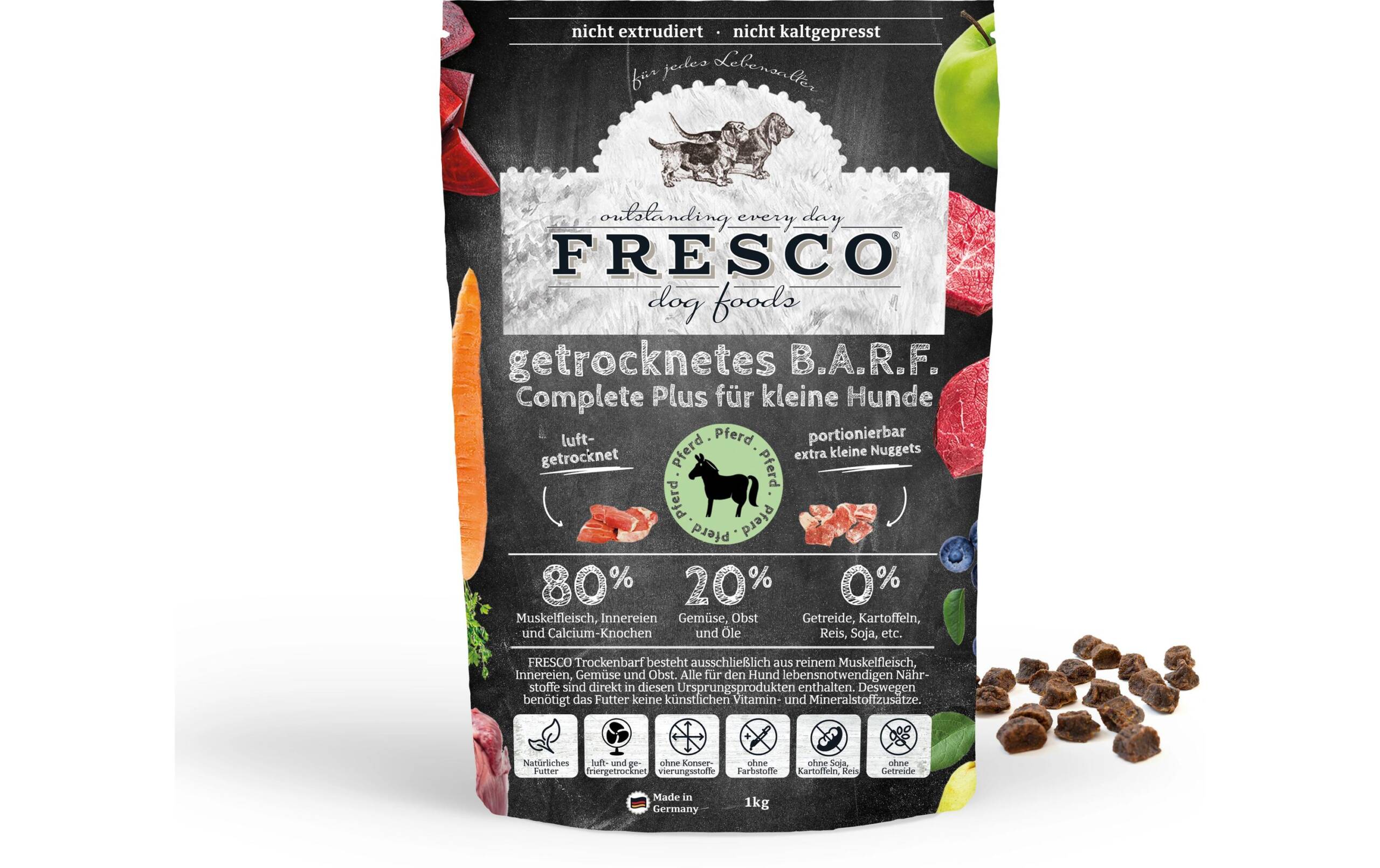 Fresco Trockenbarf Complete Plus Mini Pferd 1kg