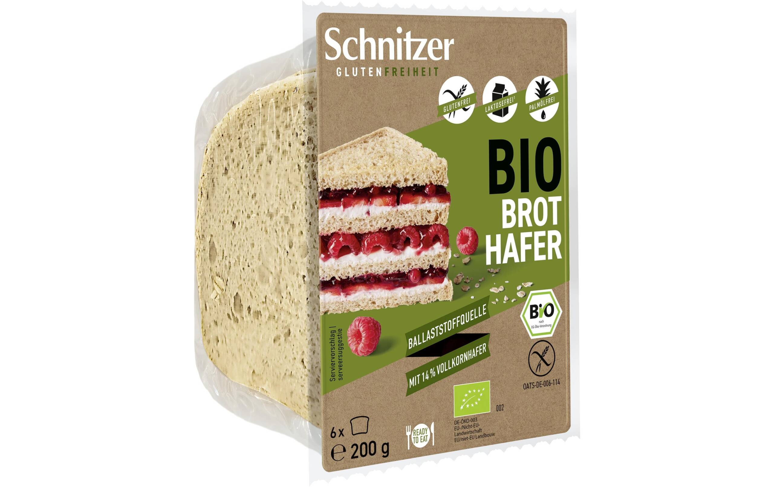 Schnitzer Bio Toastbrot Oat 200 g (6 Schreiben)
