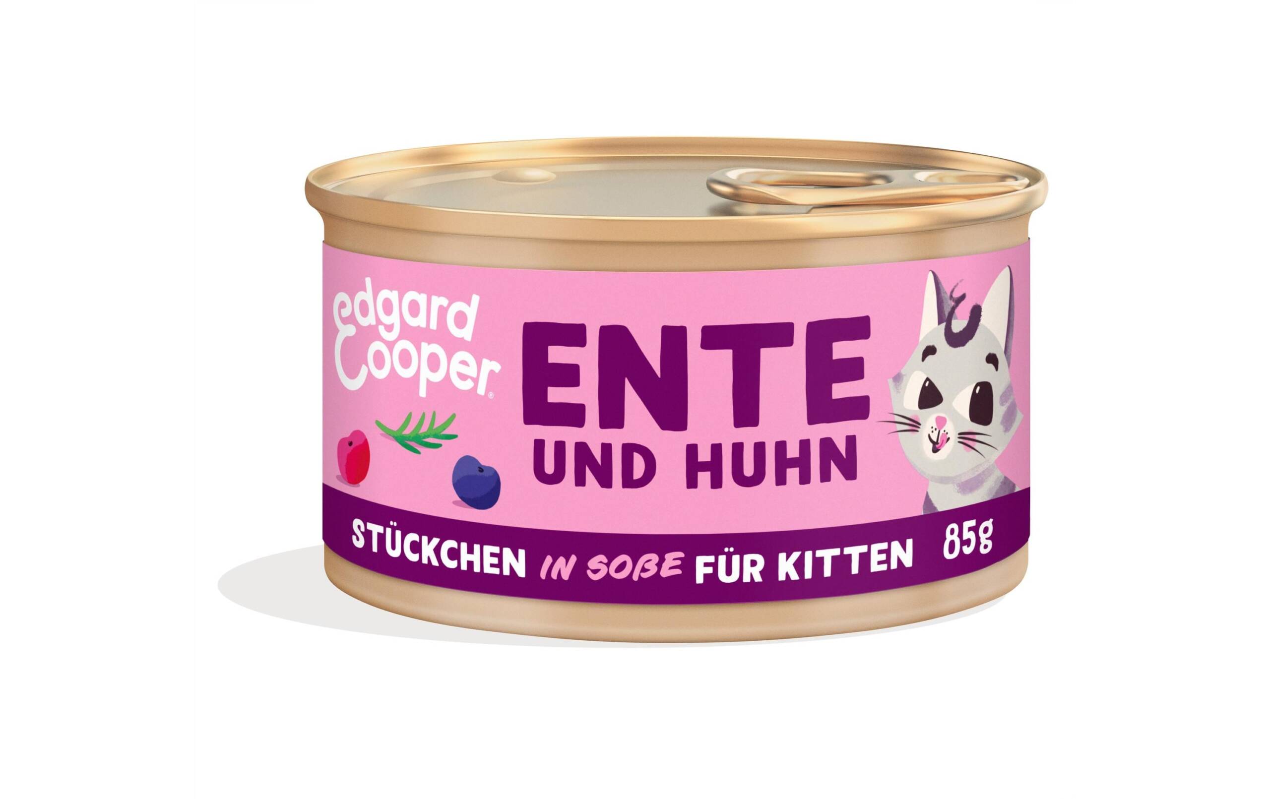 Edgard&Cooper Kitten Ente + Huhn mit Blaubeeren 18x85g