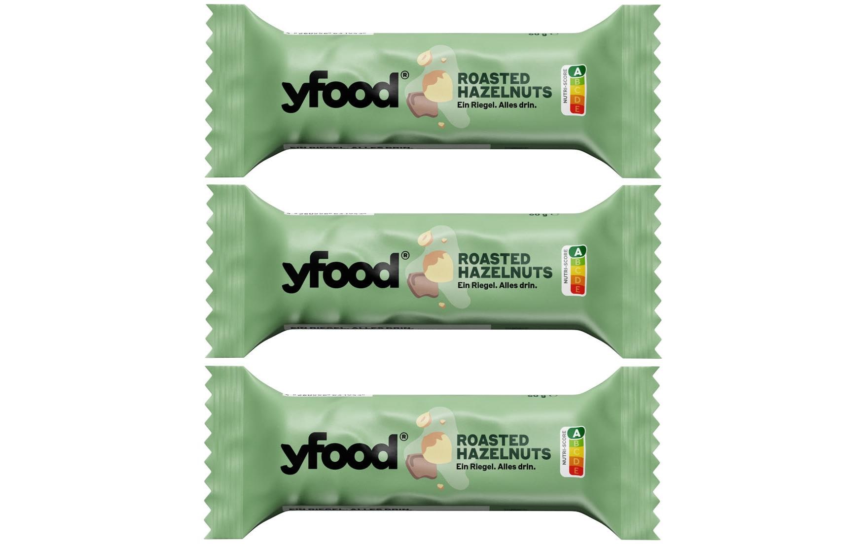 YFood High-Protein Riegel 3x60g KIT Roasted Hazelnuts