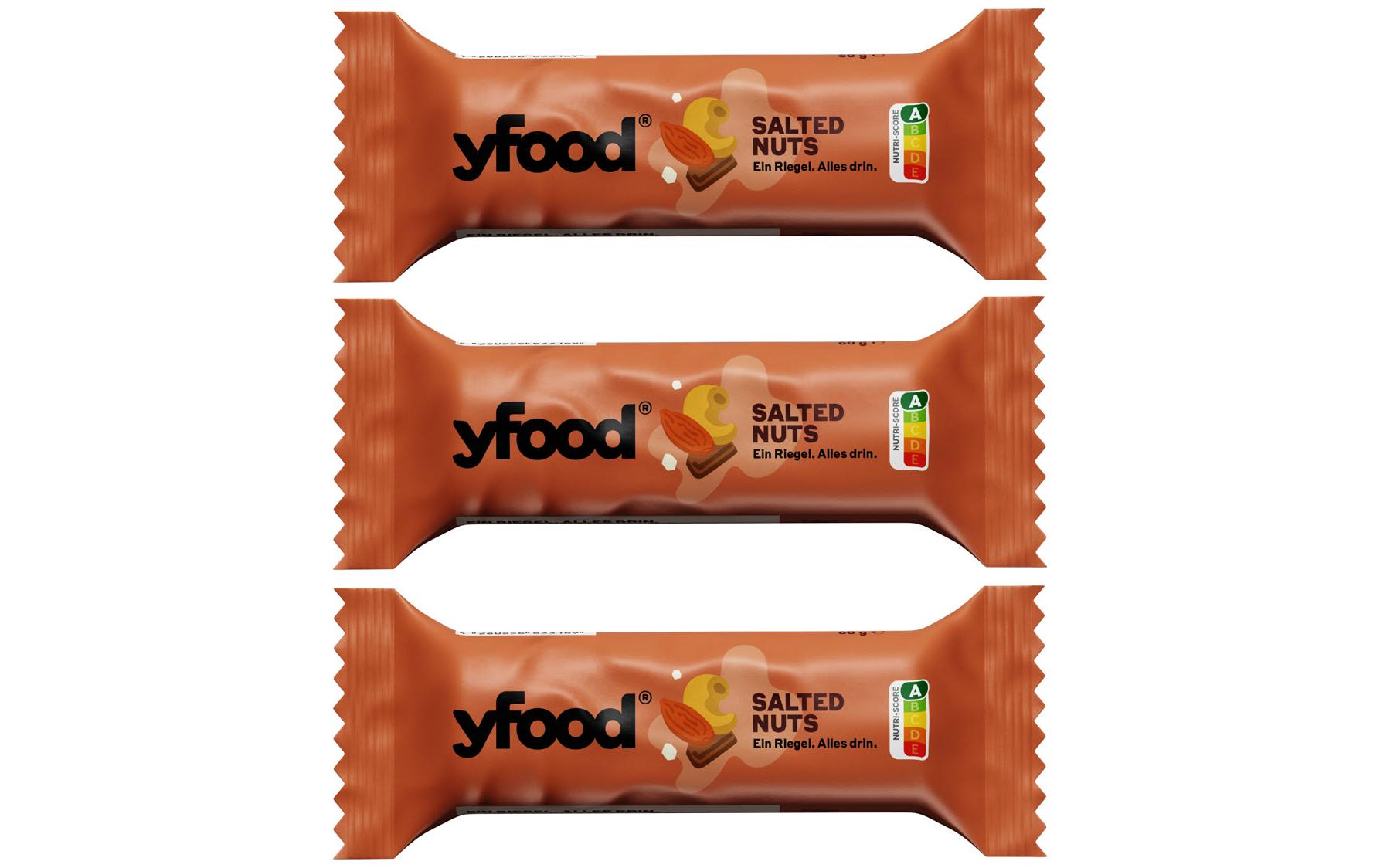 YFood High-Protein Riegel 3x60g KIT Salted Nuts