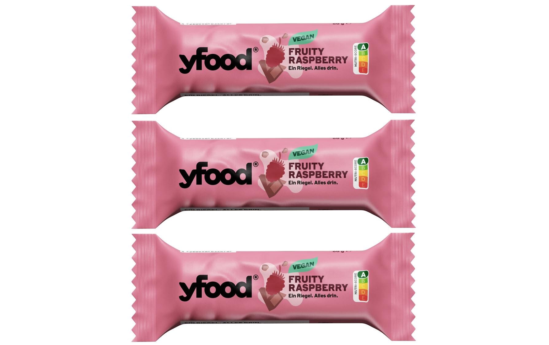 YFood Protein Riegel vegan 3x60g KIT Fruity Raspberry