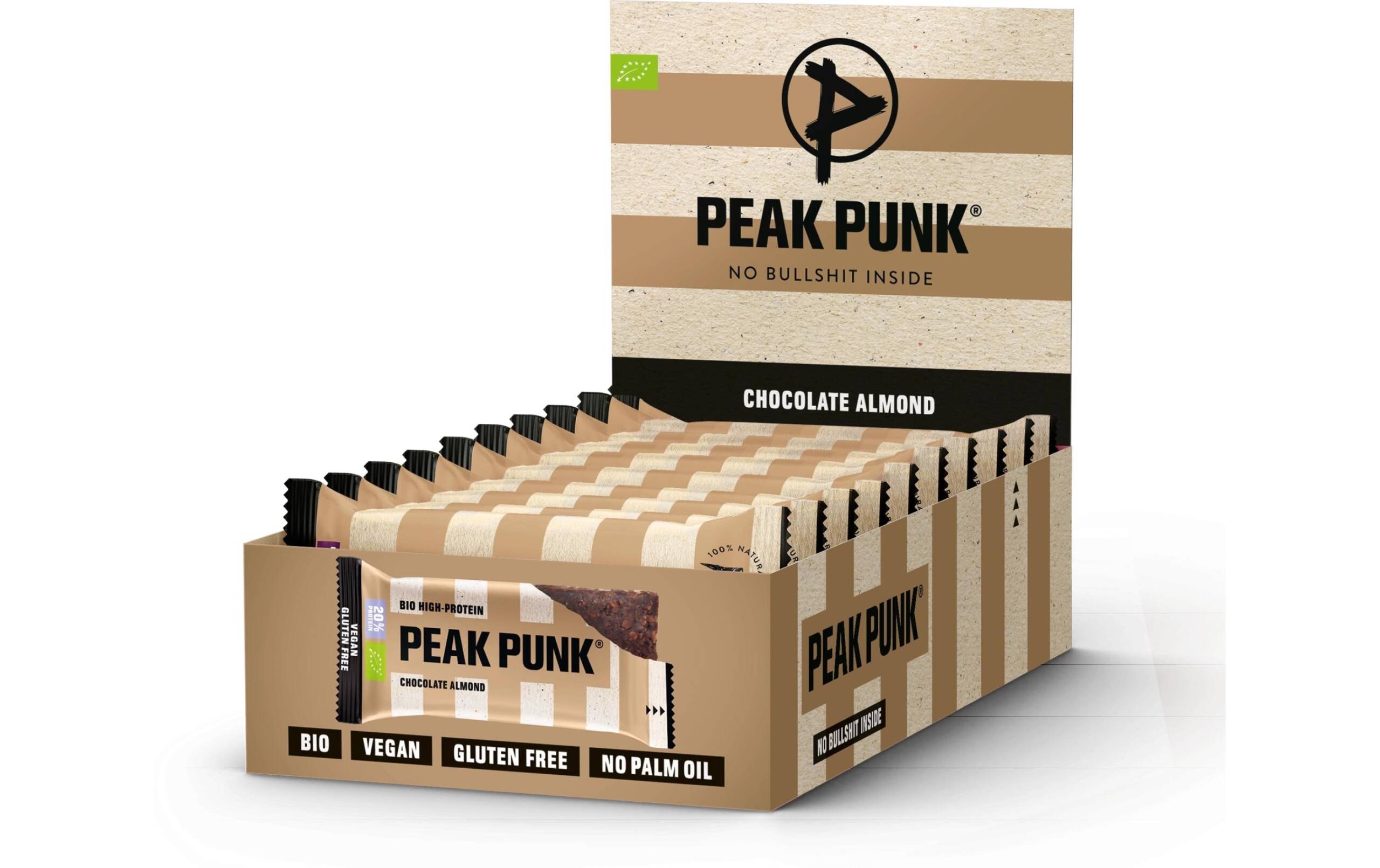 PEAK PUNK Bio High-Protein Bar 12x55g, Chocolate Almond