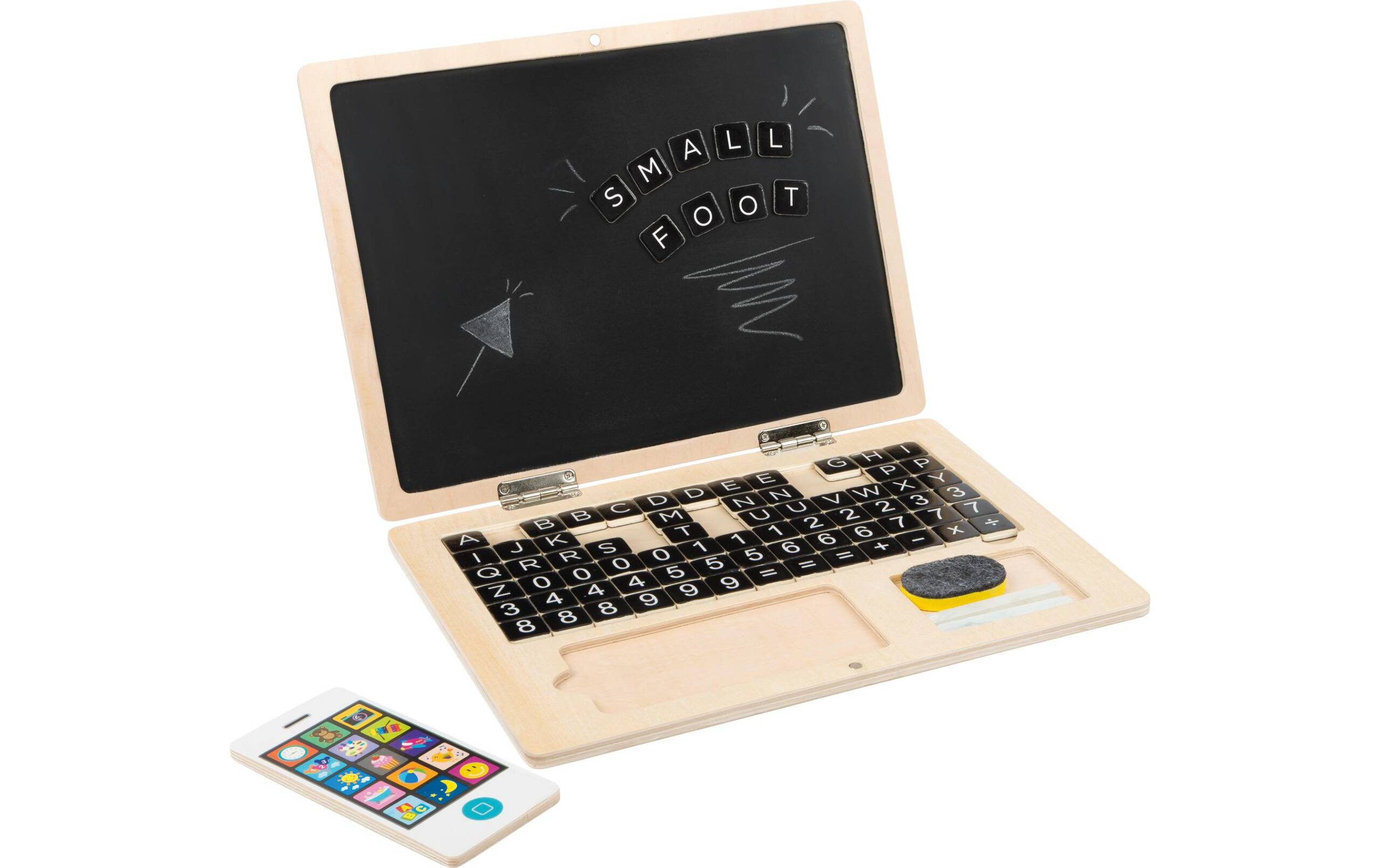 Holz-Laptop mit Magnet-Tafel