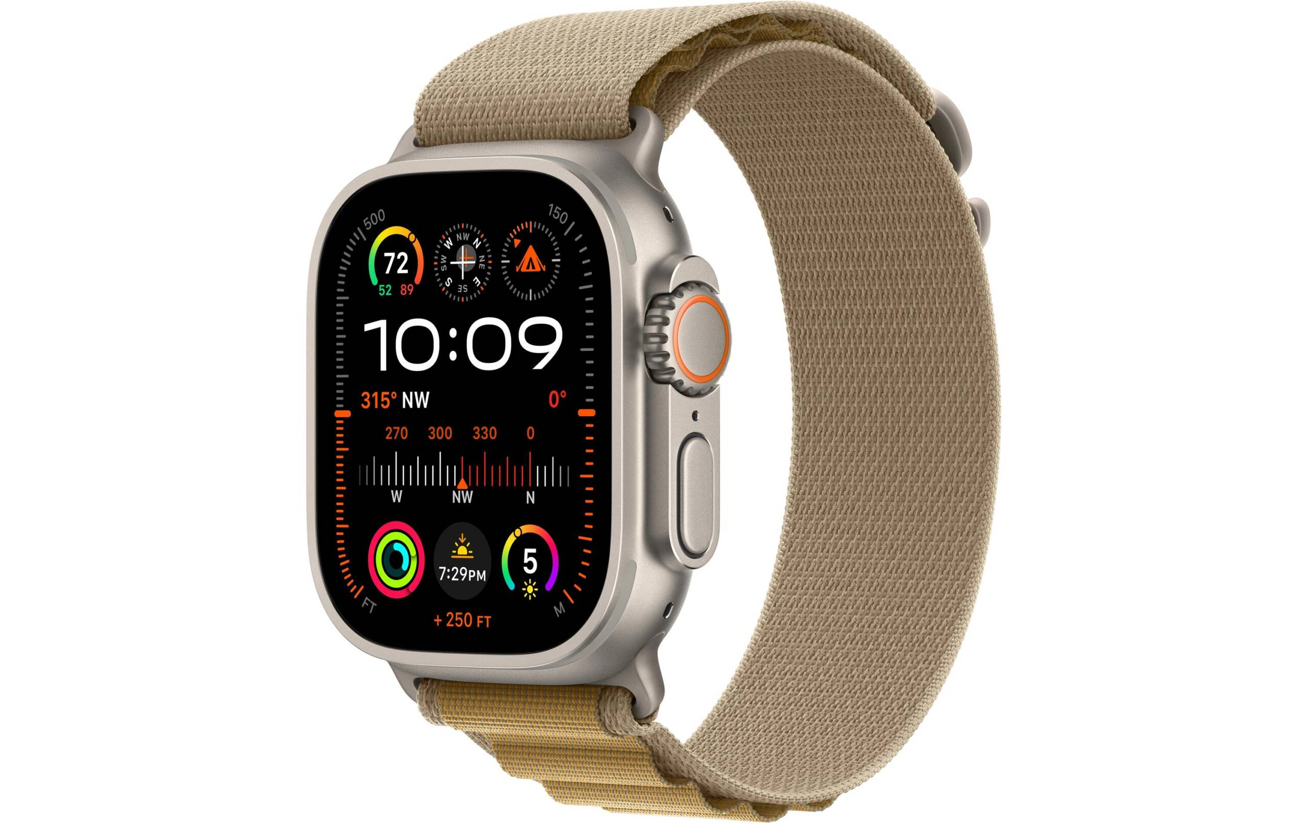 Apple Watch Ultra 2 2024 Natural Titanium mit Tan Alpine Loop - Large