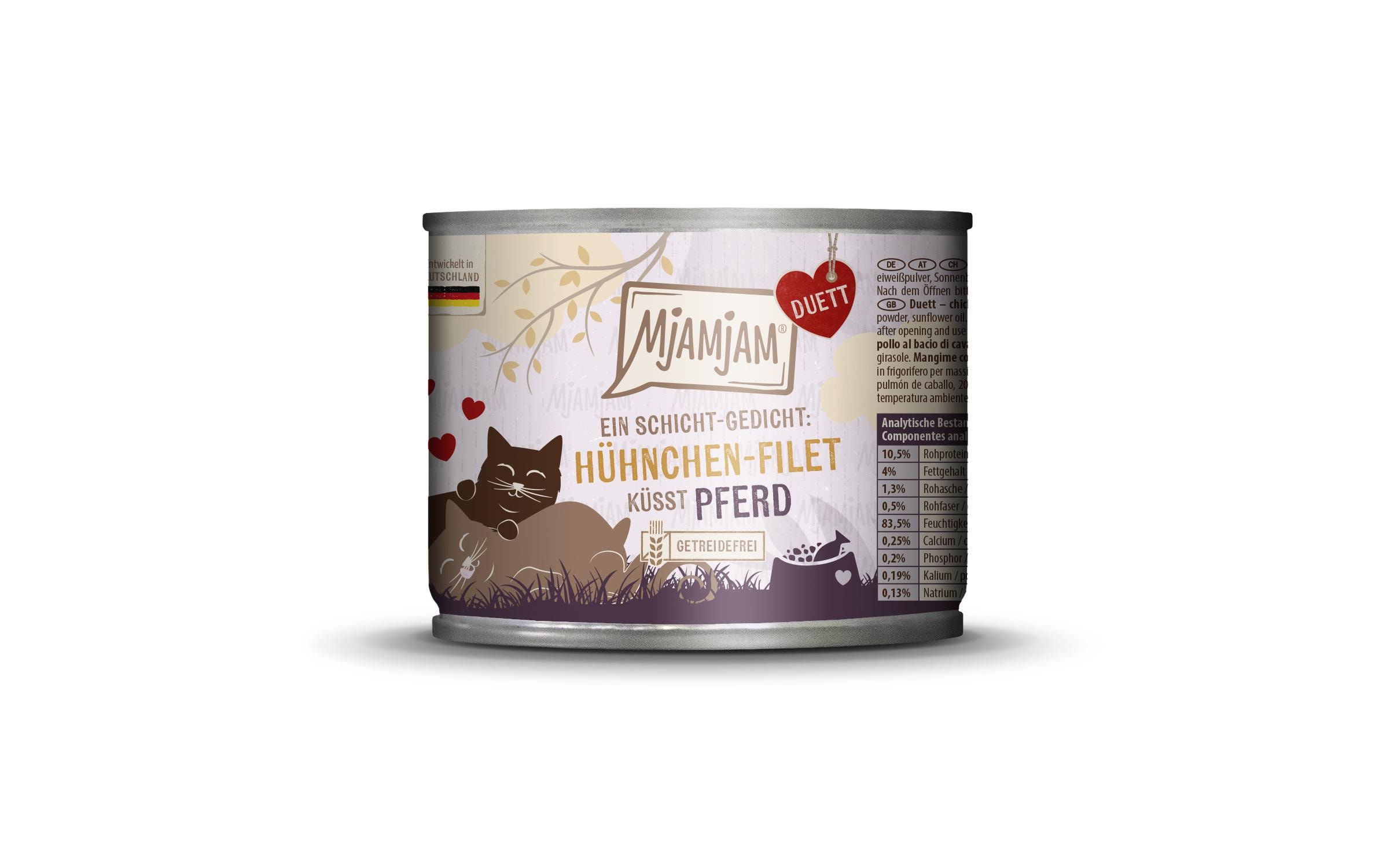 Mjamjam Cat Duett Hühnchen-Filet Pferd 190g