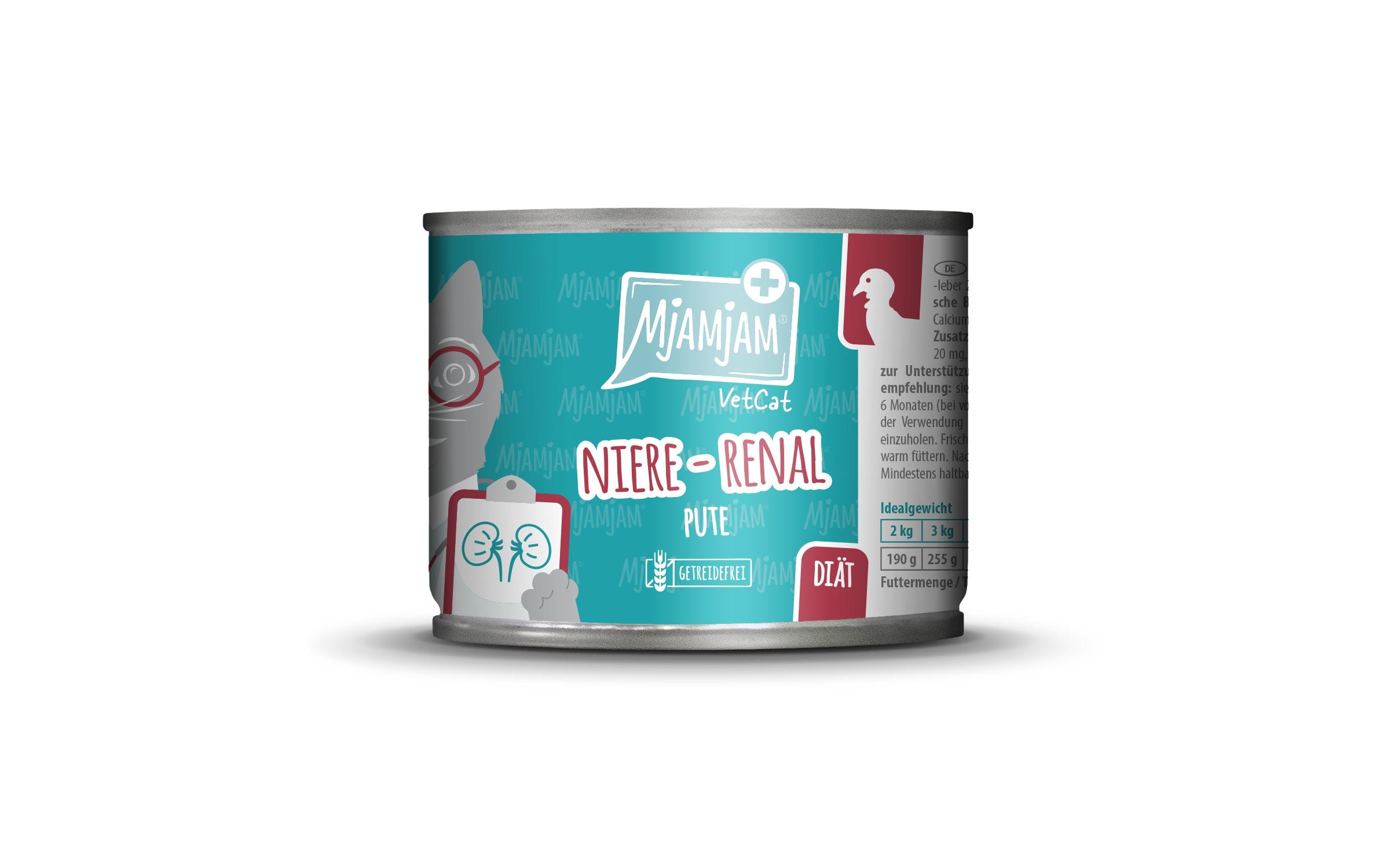 Mjamjam VetCat Diät 200g Niere-Renal, Pute