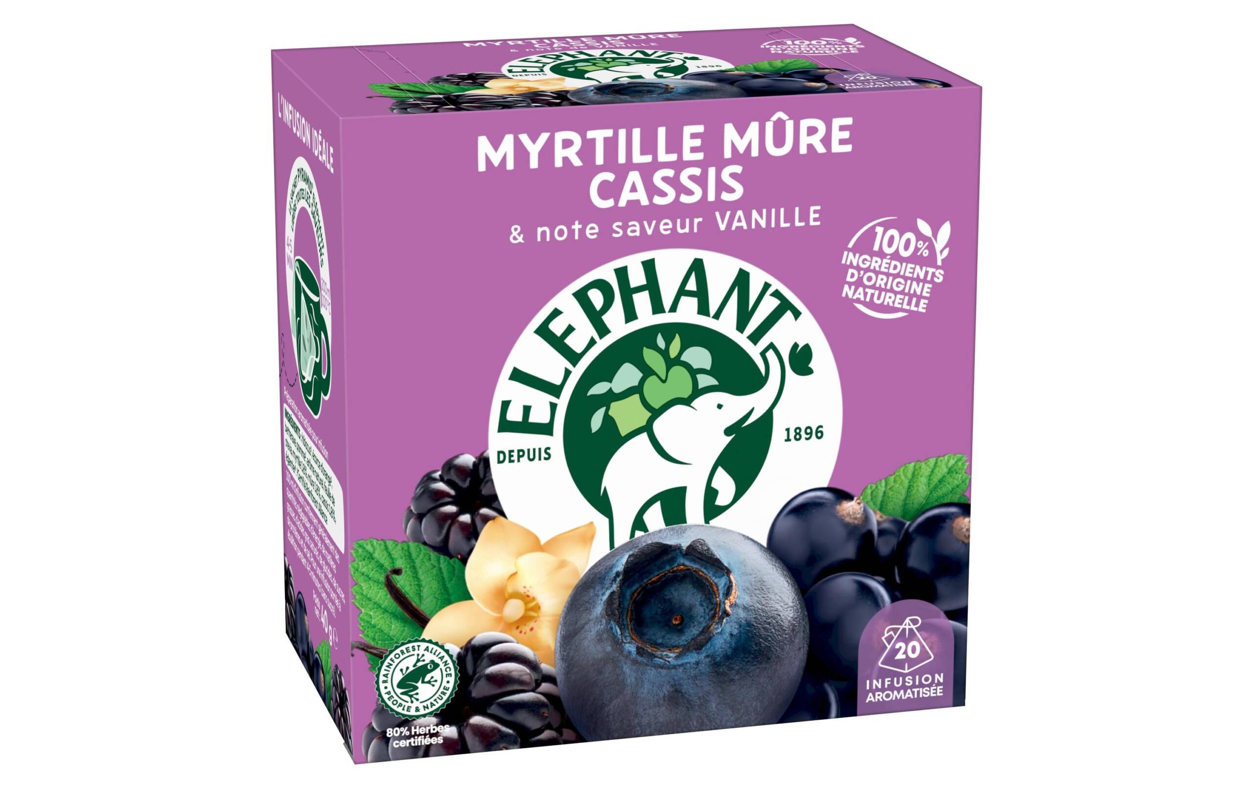 Eléphant Infusion Myrtille Múre Cassis 20 Stück