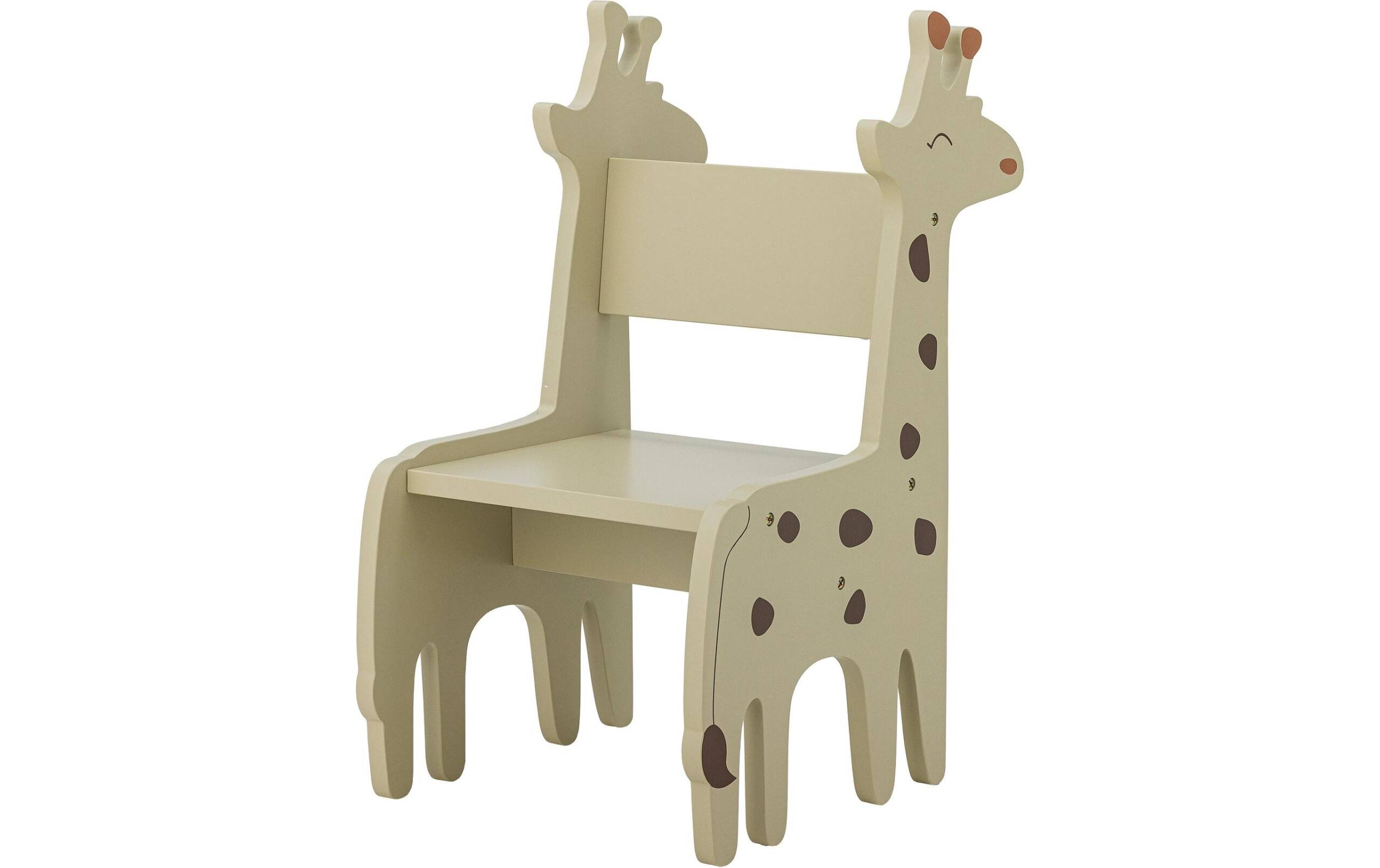 Bloomingville Stuhl Ibber Giraffe Holz, 45x30x35 cm (LxHxT), Grau