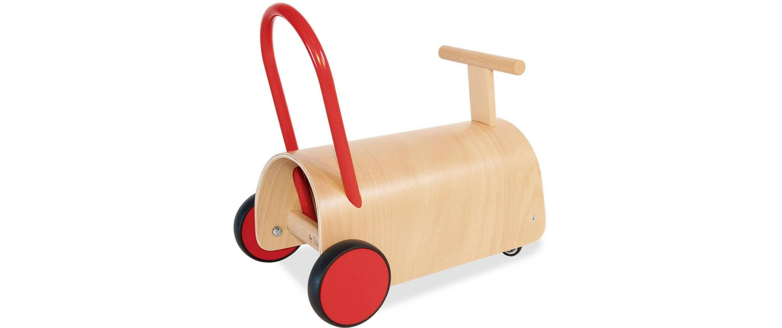 Lauflernwagen und Rutscher Enzo, natur/rot